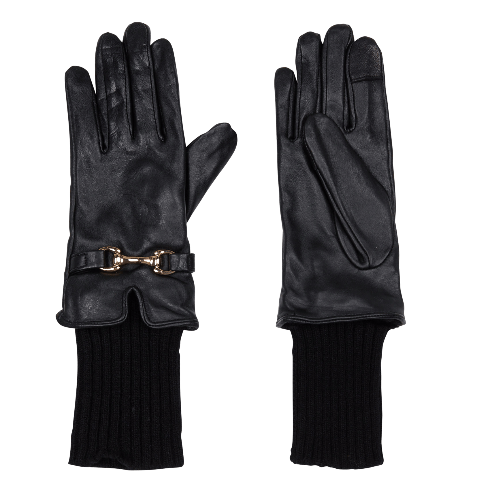Leren handschoenen LA FEE MARABOUTEE Zwart