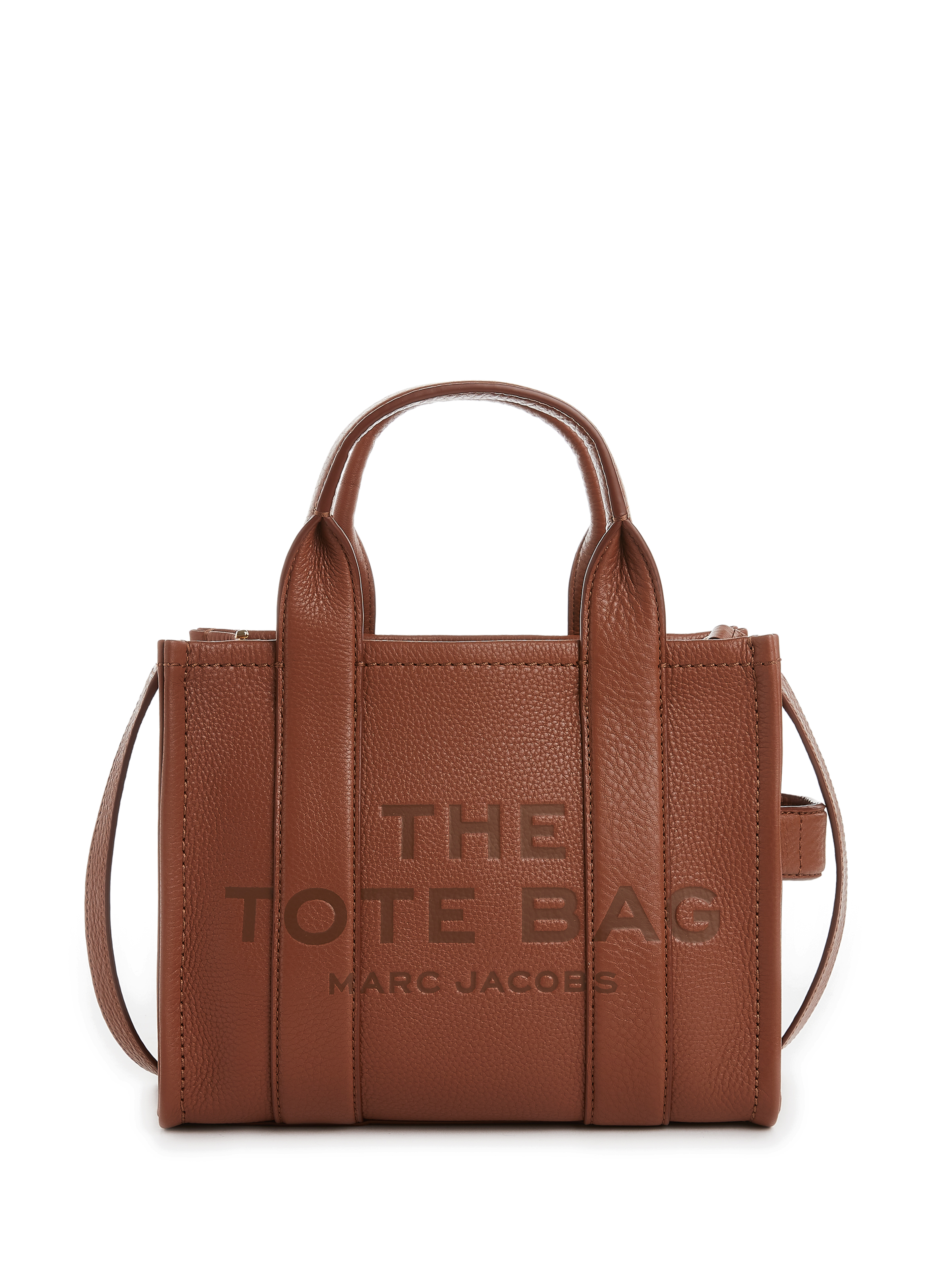 MARC JACOBS Sac cabas The Leather Small Tote Bag Marron