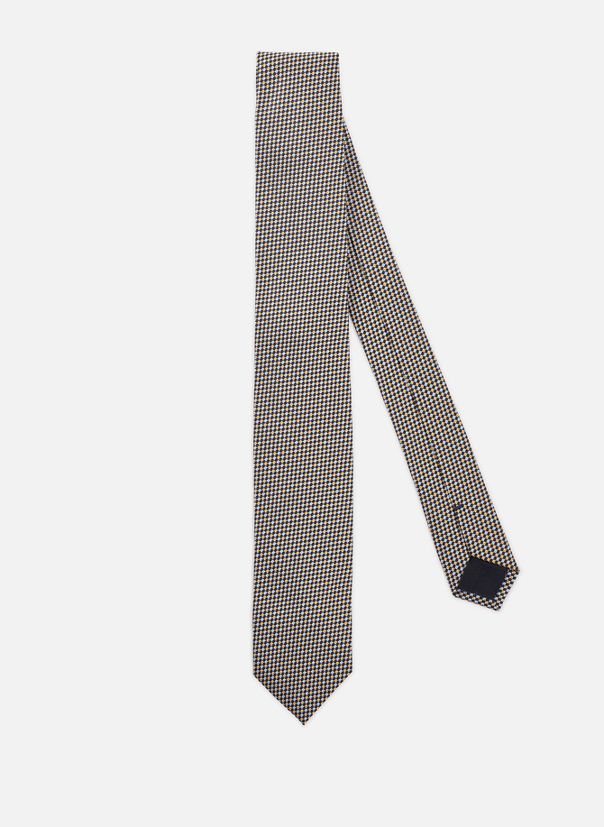 ربطة عنق حريرية ذات رسومات مجهرية AU PRINTEMPS PARIS