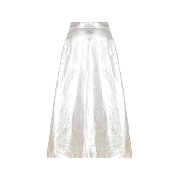 Jupe midi en cuir
