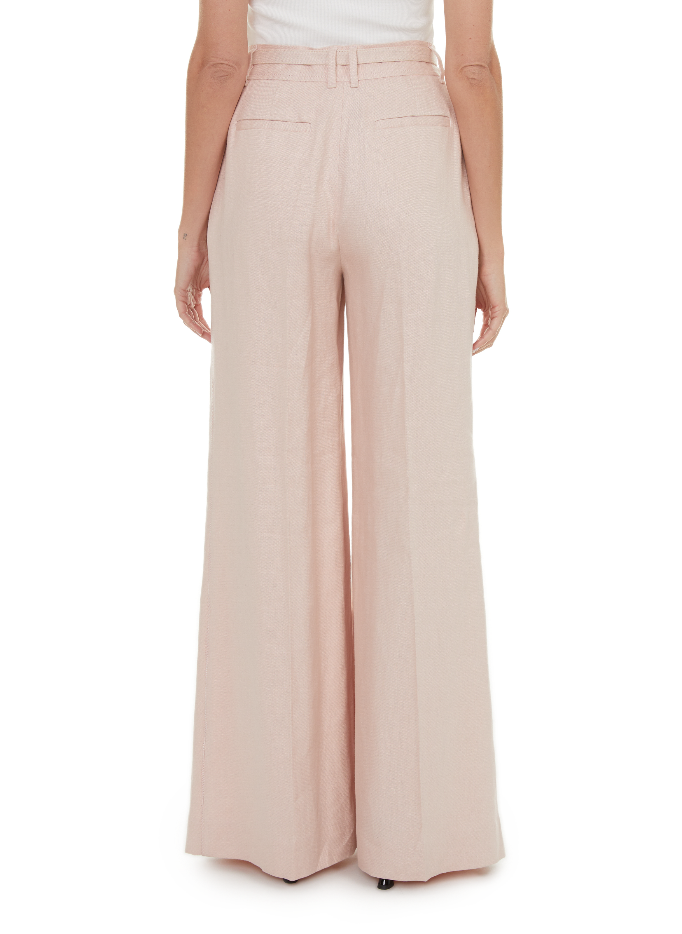 Pantalon large en lin ZIMMERMANN Rose