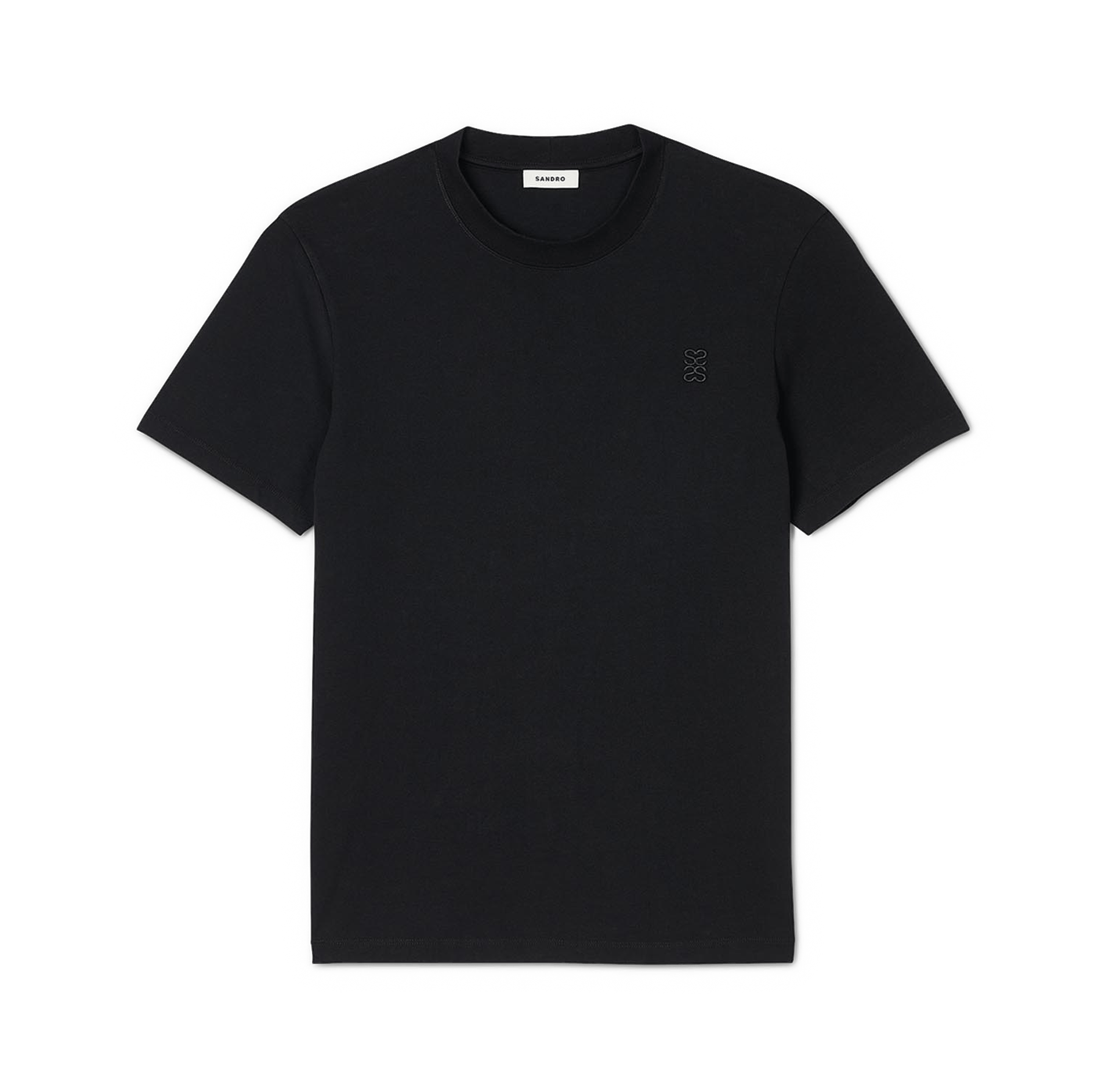 Tee-shirt col rond en coton SANDRO Noir