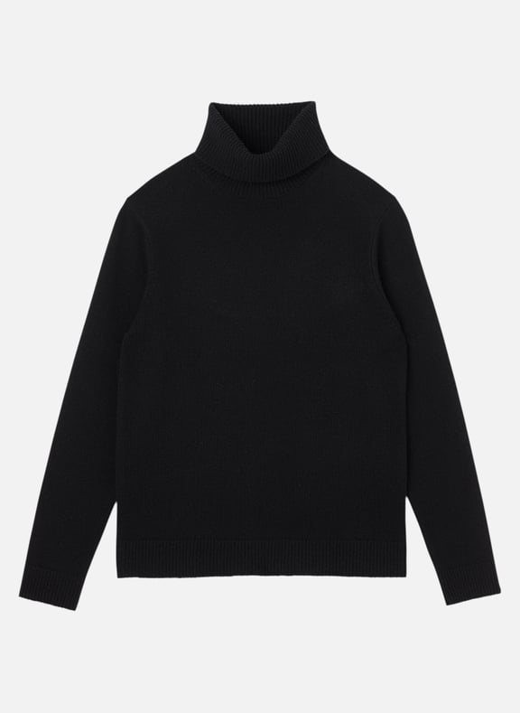 Pull droit col roulé en laine mélangée Noir by SANDRO SANDRO Pull droit col roulé en laine mélangée Noir