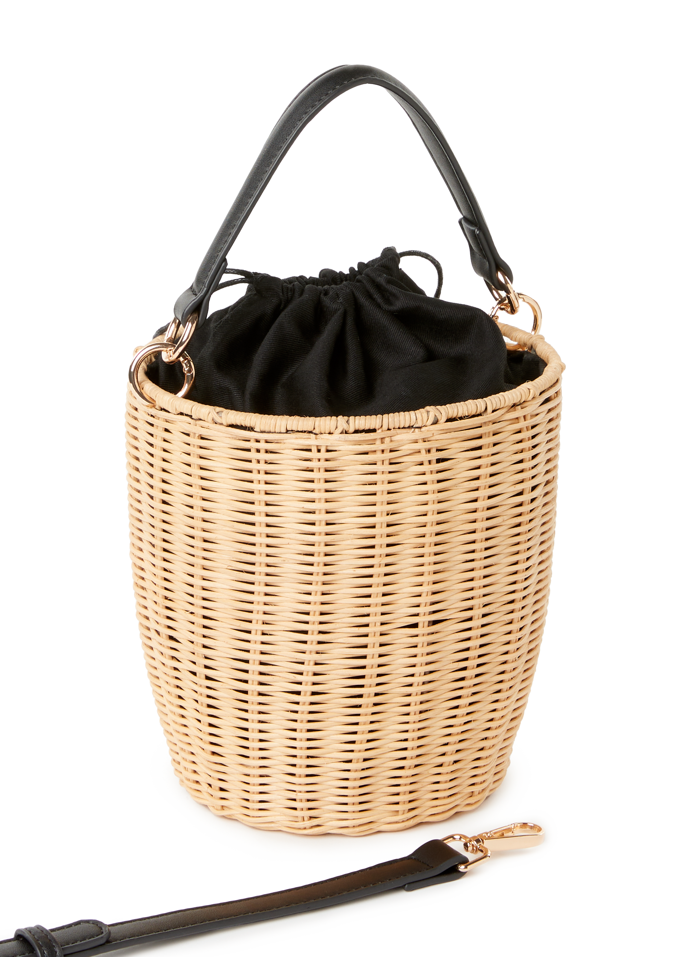 Fauve Straw Bucket Bag SAISON 1865 Beige