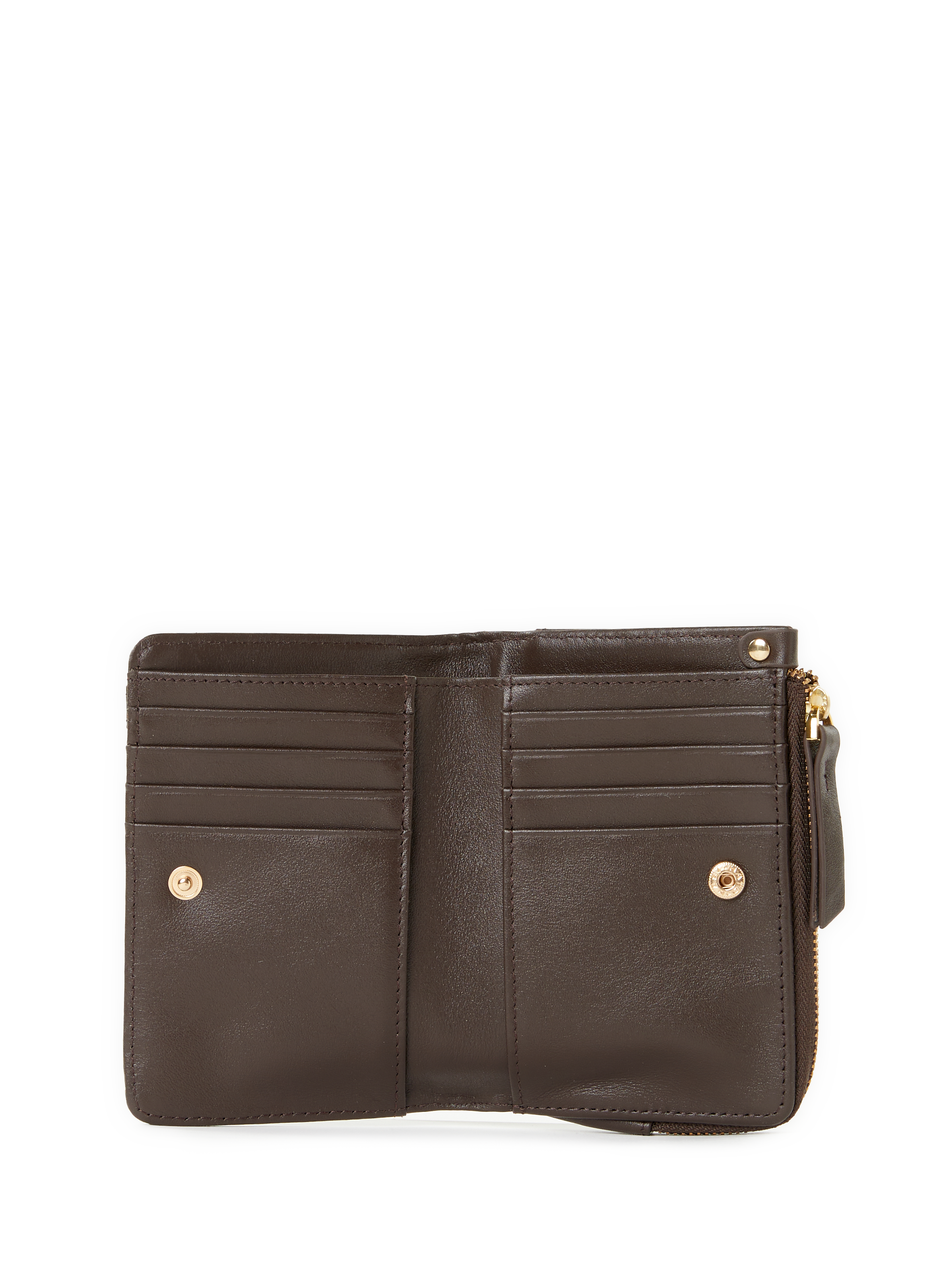 Compact leather wallet NAT & NIN Brown