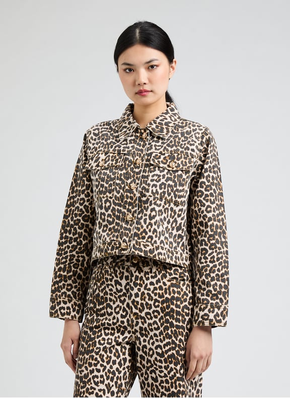 Short leopard print jacket Multicolour by SUNCOO SUNCOO Short leopard print jacket Multicolour