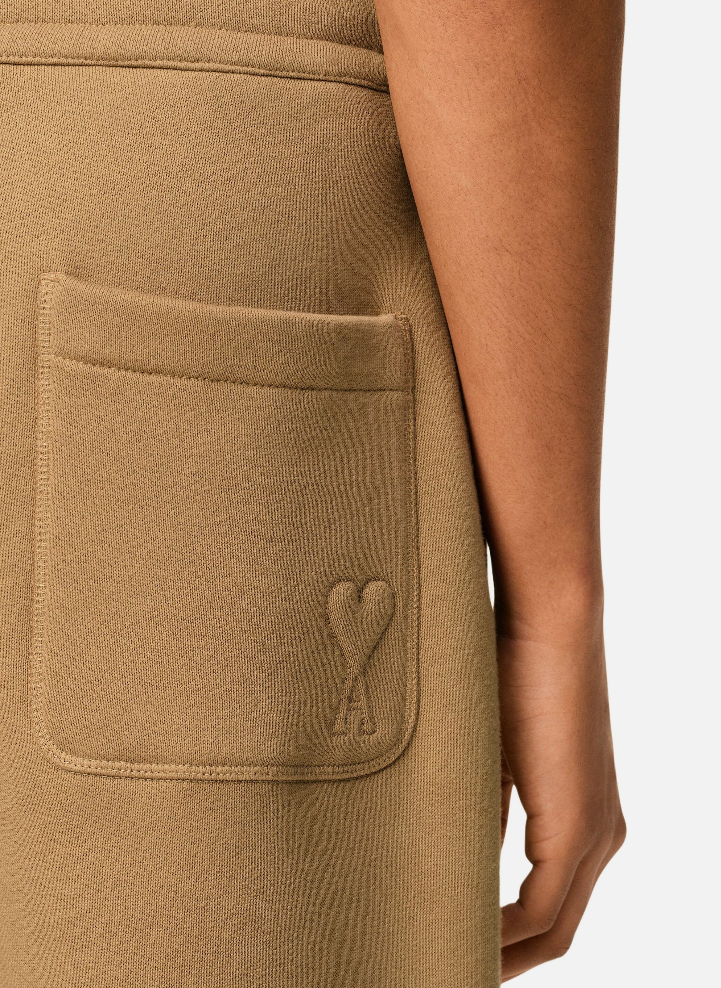 Jogging flare ami de coeur en coton unisexe AMI PARIS Marron