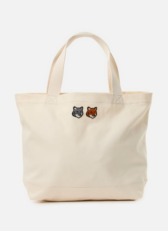 Cotton tote bag Beige by MAISON KITSUNÉ MAISON KITSUNÉ Cotton tote bag Beige