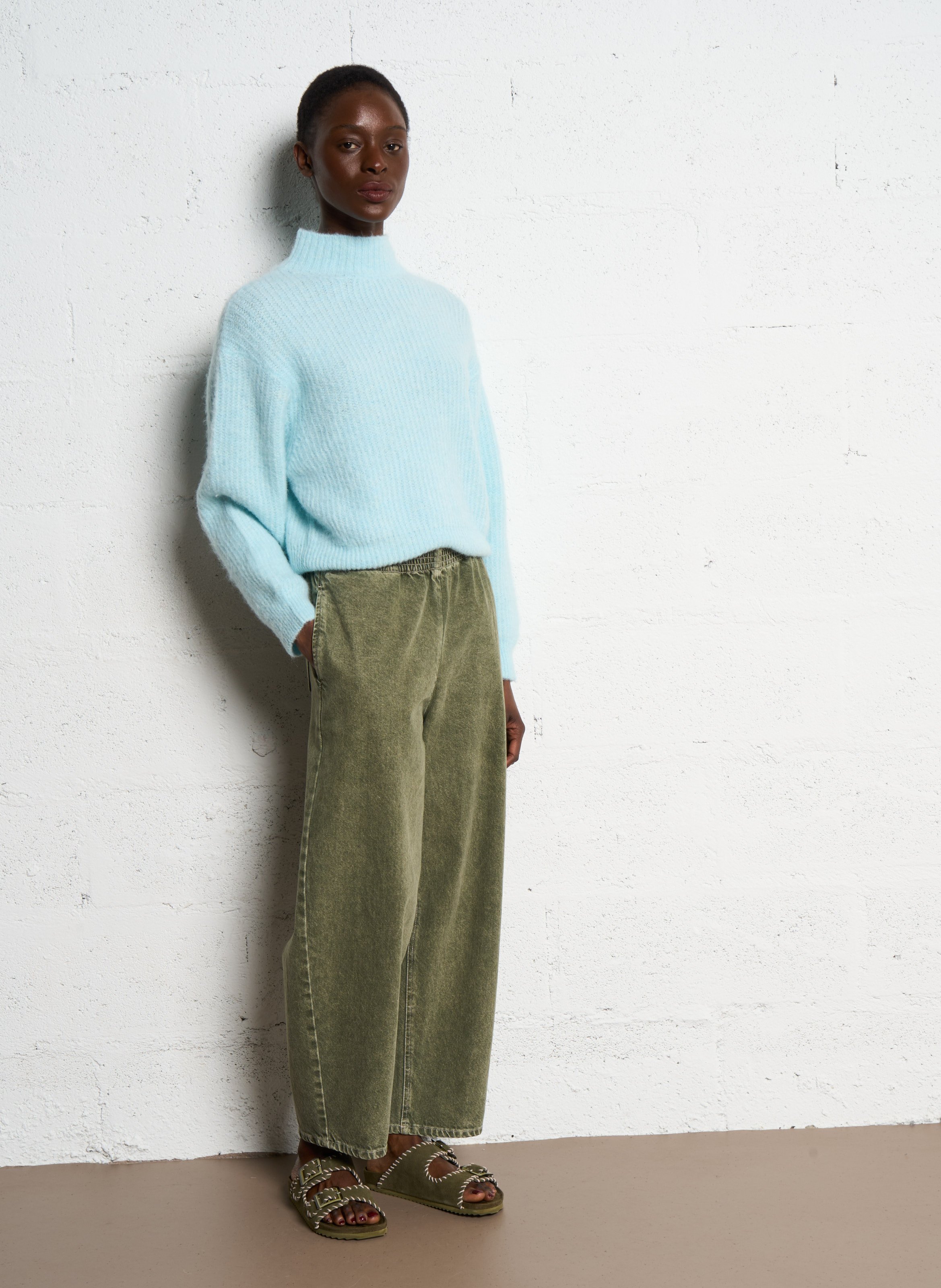 Jean large en coton mélangé uzatown AMERICAN VINTAGE Vert