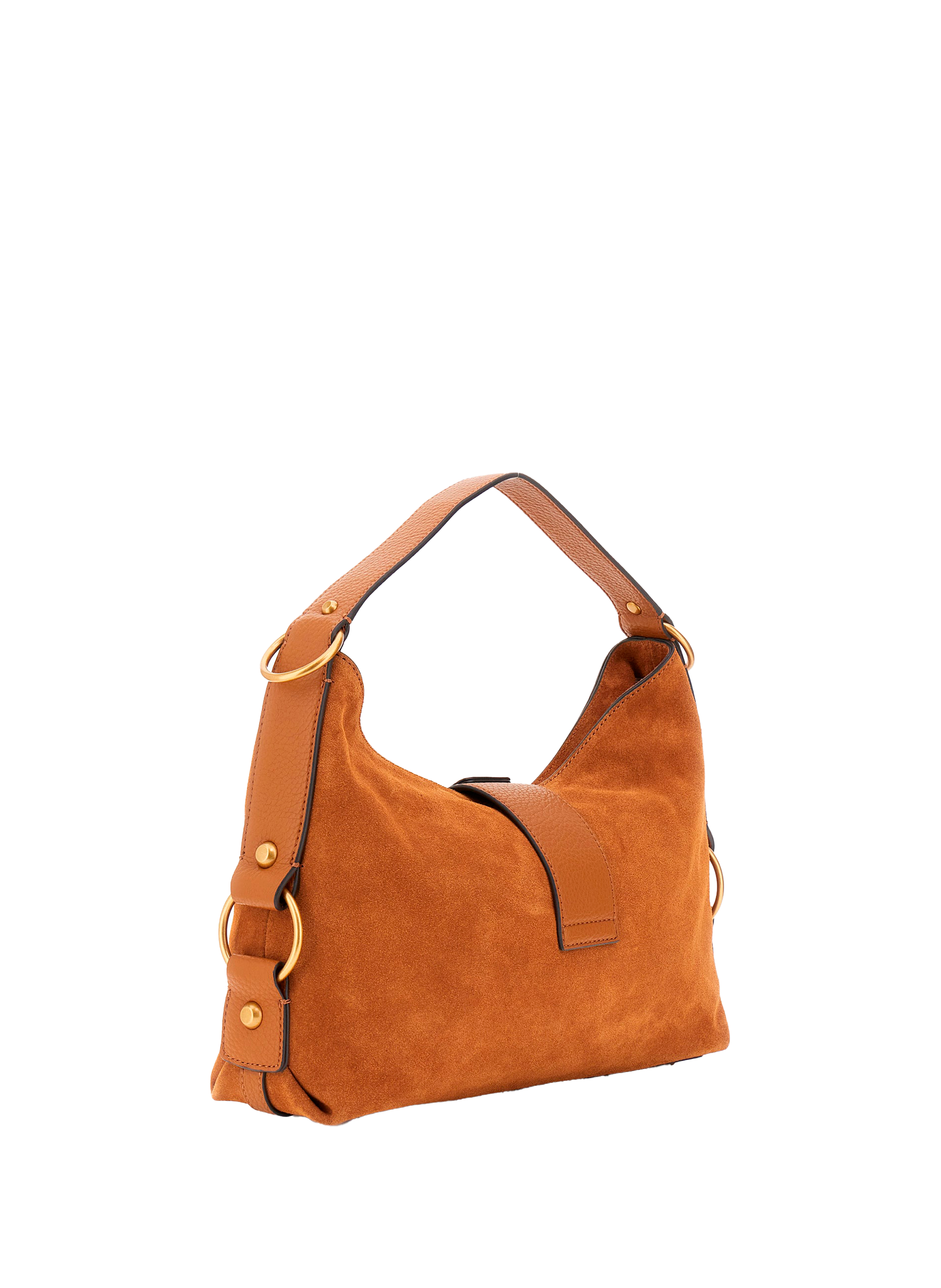 Leather shoulder bag GUESS Brown