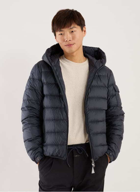 Short hooded puffer jacket Najan | Blue by MONCLER Short hooded puffer jacket Najan Blue