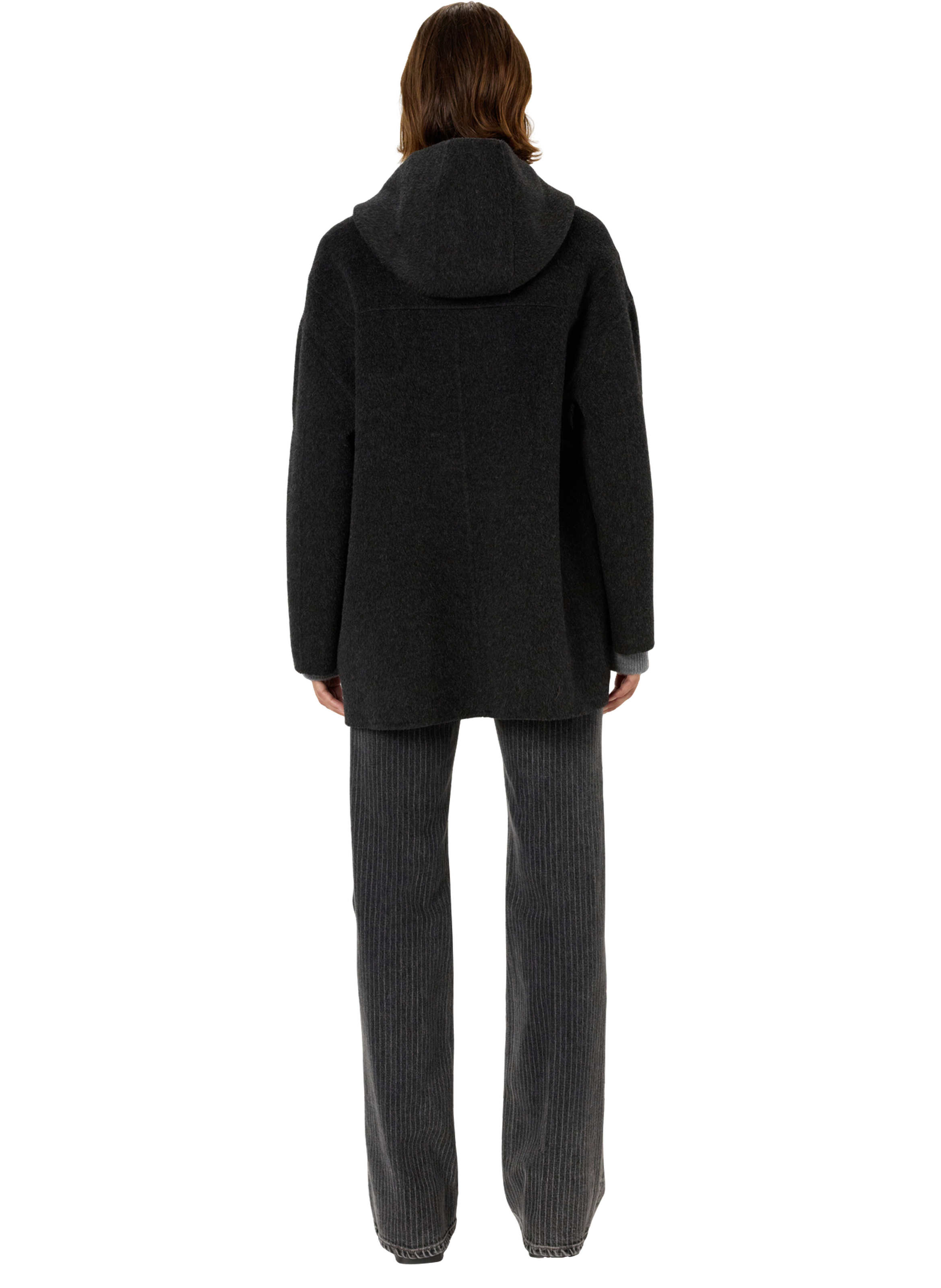 Manteau court à capuche en laine - malina GERARD DAREL Gris