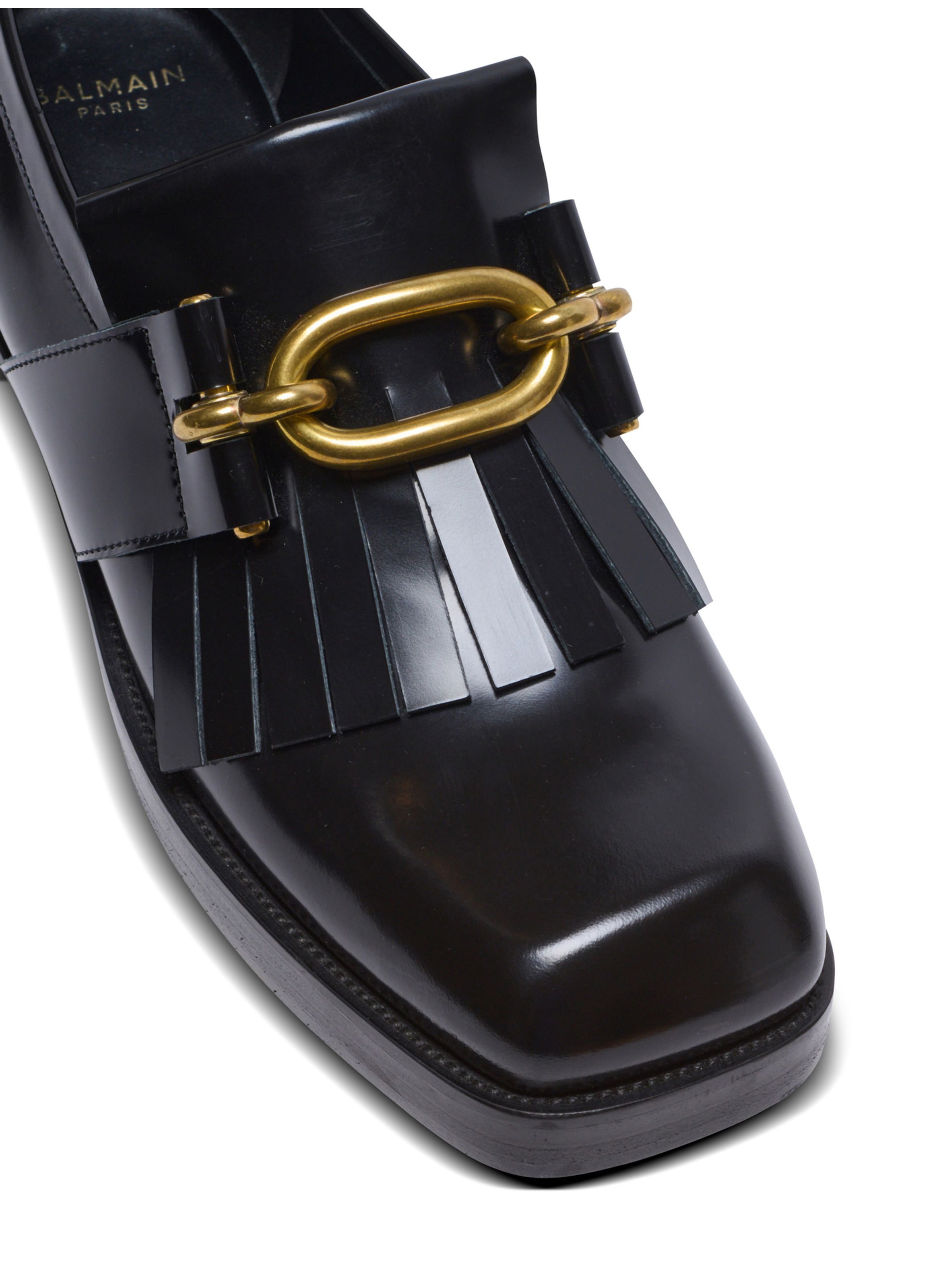 Mocassins sync en cuir glacé BALMAIN Noir