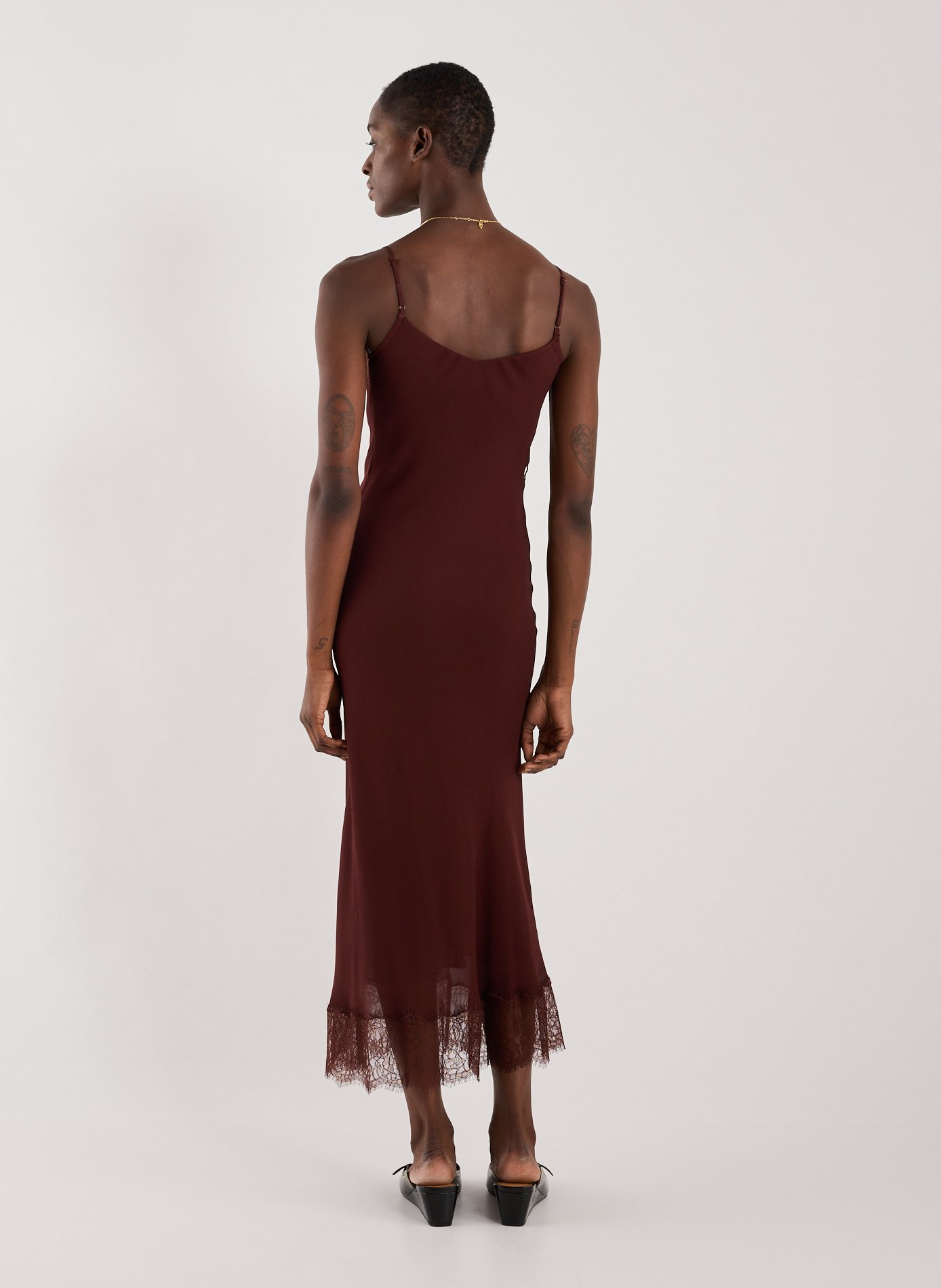 Two-material dress SELF PORTRAIT Brown