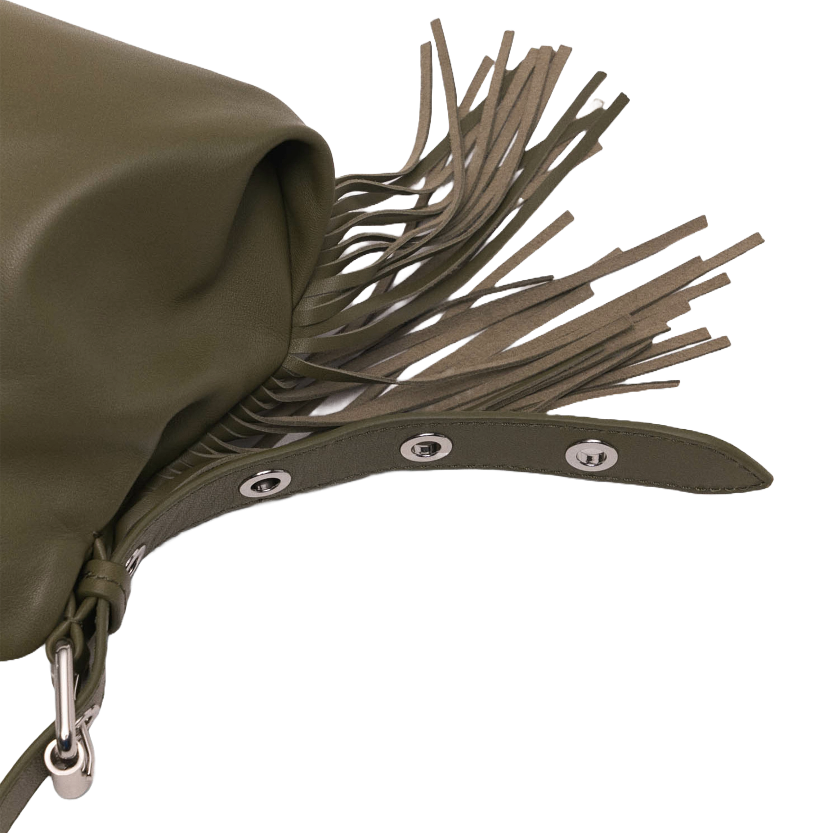 Sac bandoulière en cuir lisse miss m mini MAJE Kaki