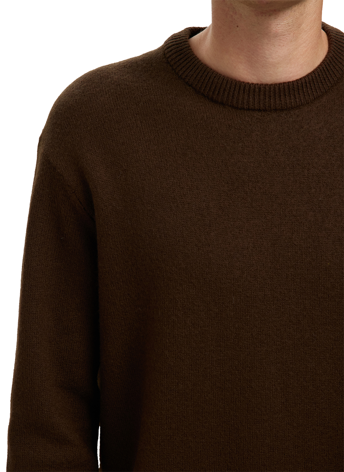 Straight wool jumper SELECTED Brown