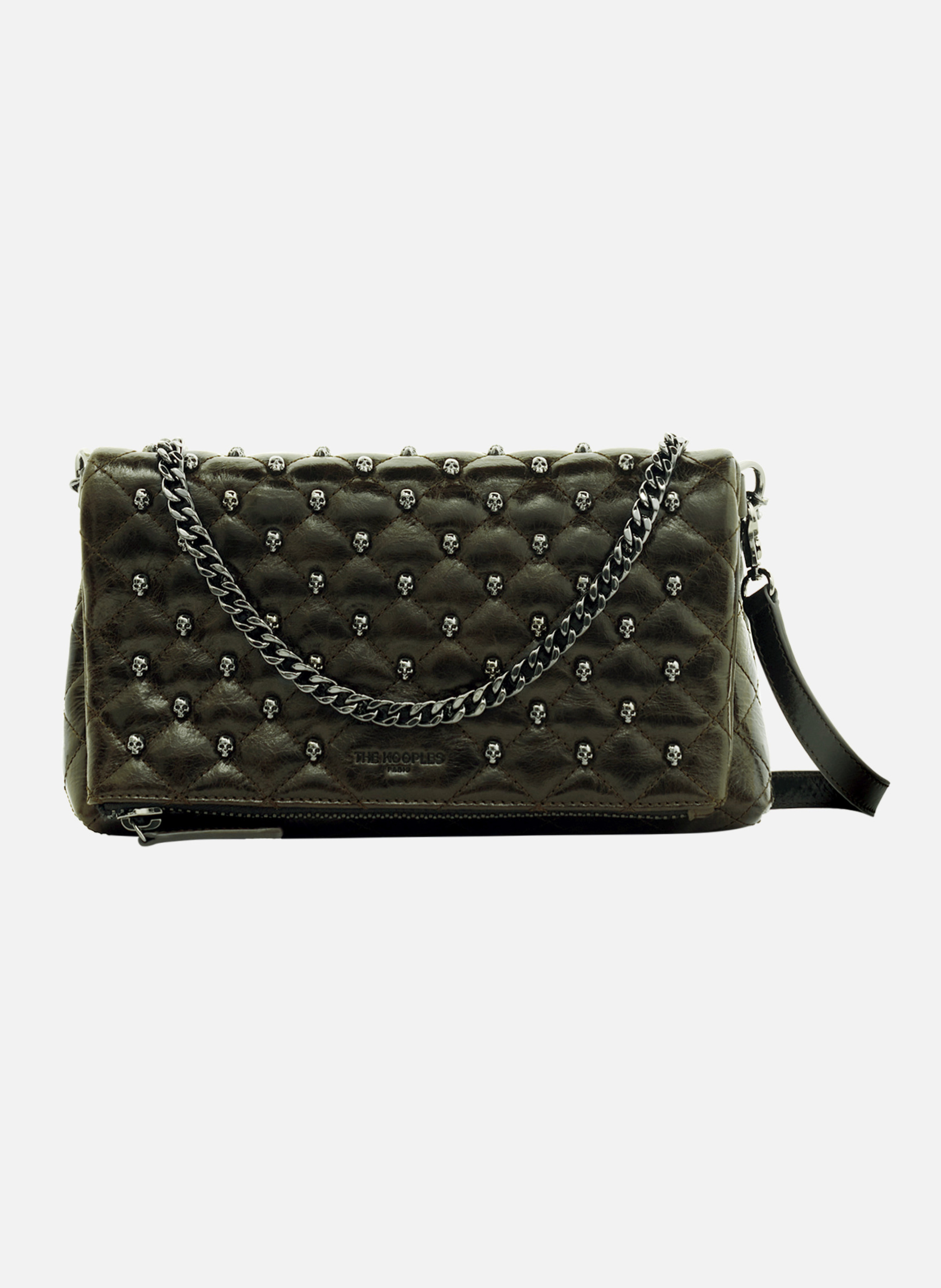Pochette héritage small en cuir craquelé THE KOOPLES Vert