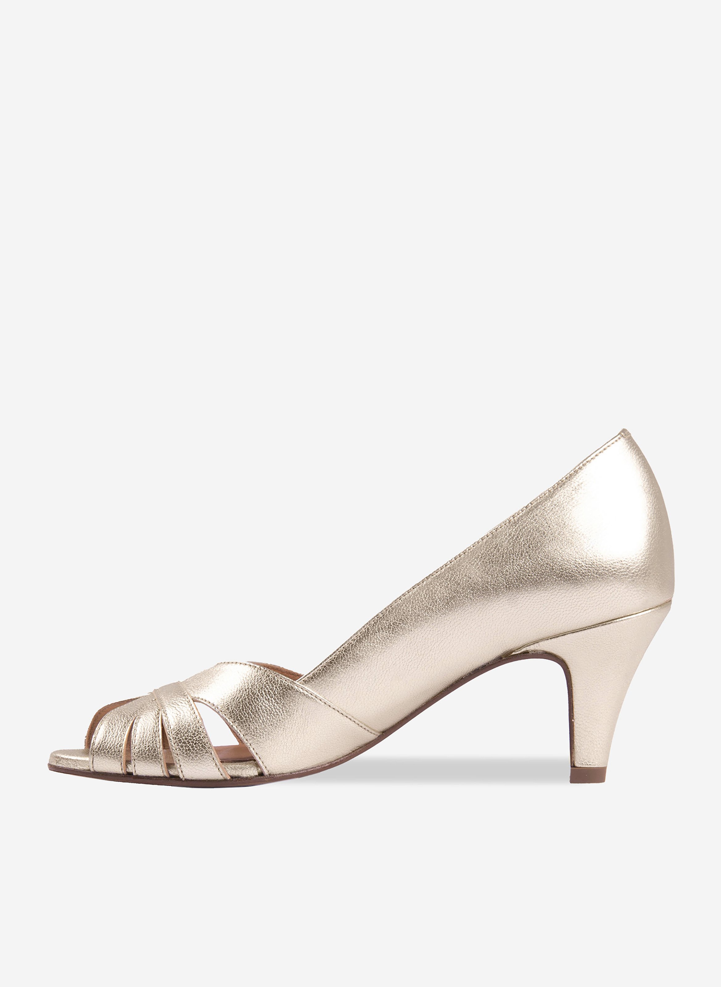 Escarpins justine cuir métallisé JULES & JENN Doré