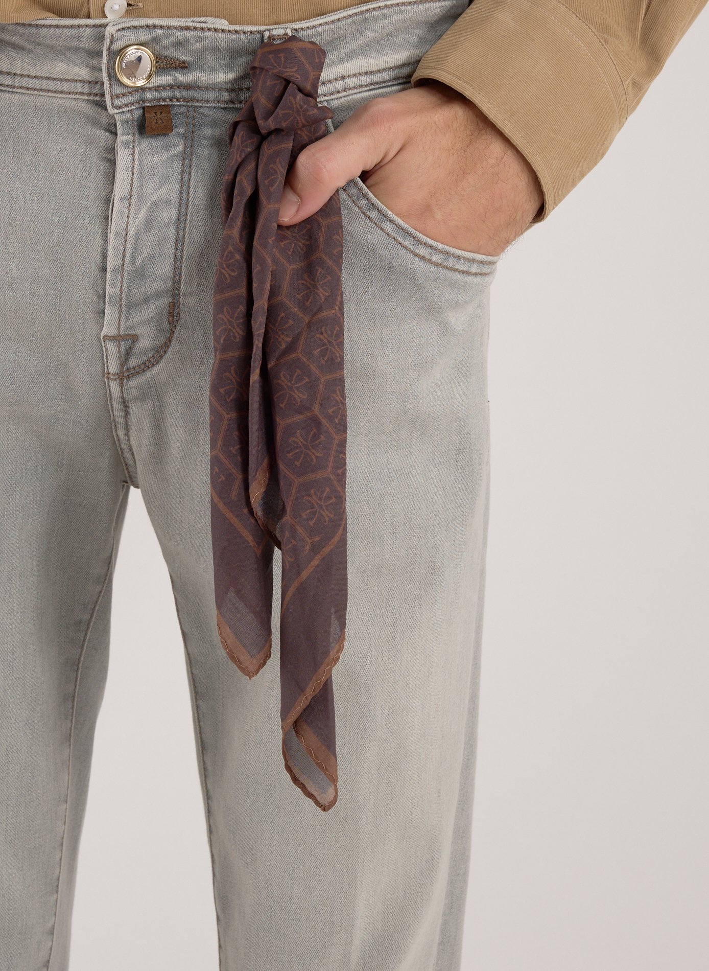 Cotton-blend slim-fit jeans JACOB COHEN Grey