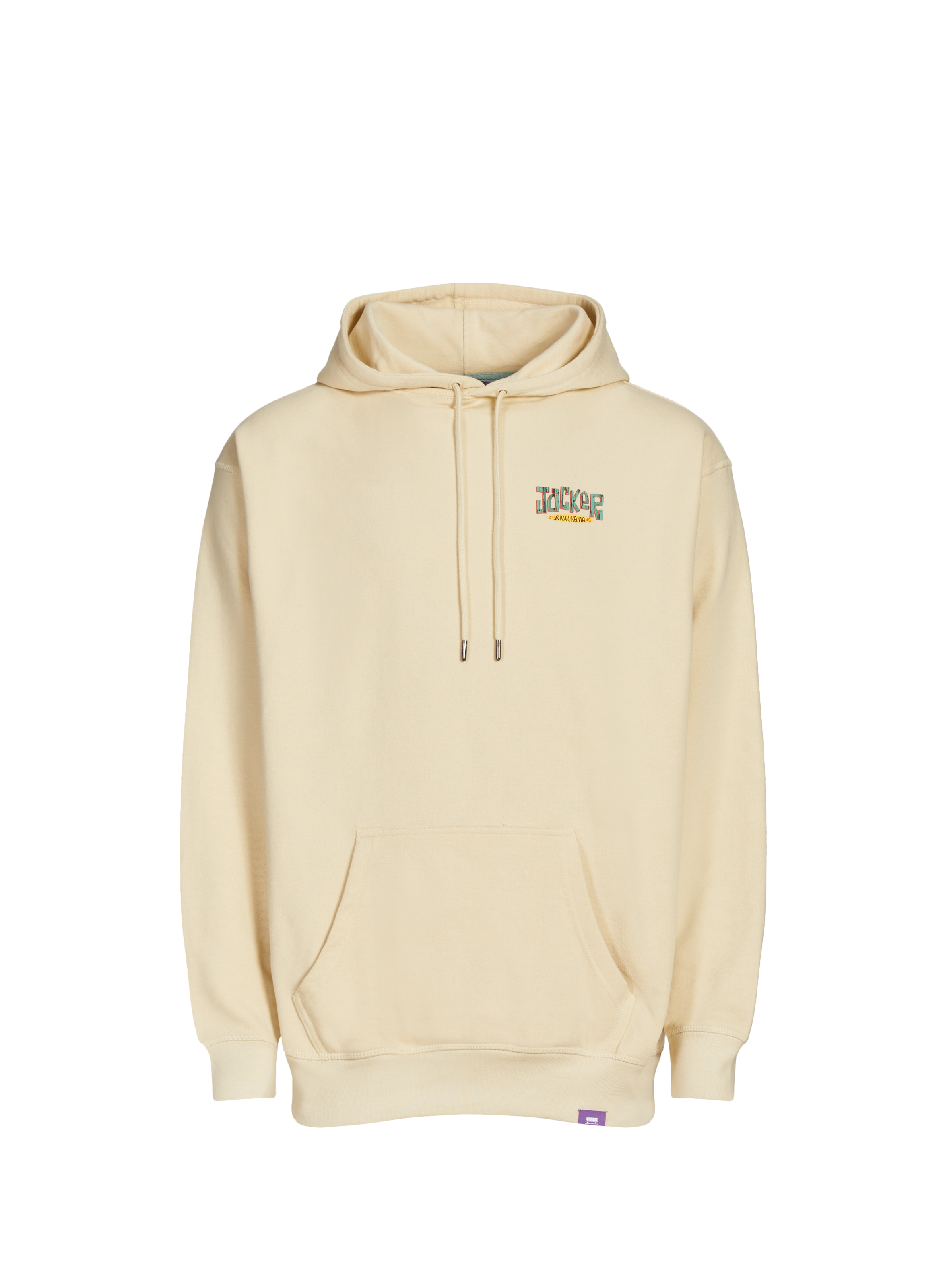 JACKER. Sweat sérigraphié à capuche en coton Beige