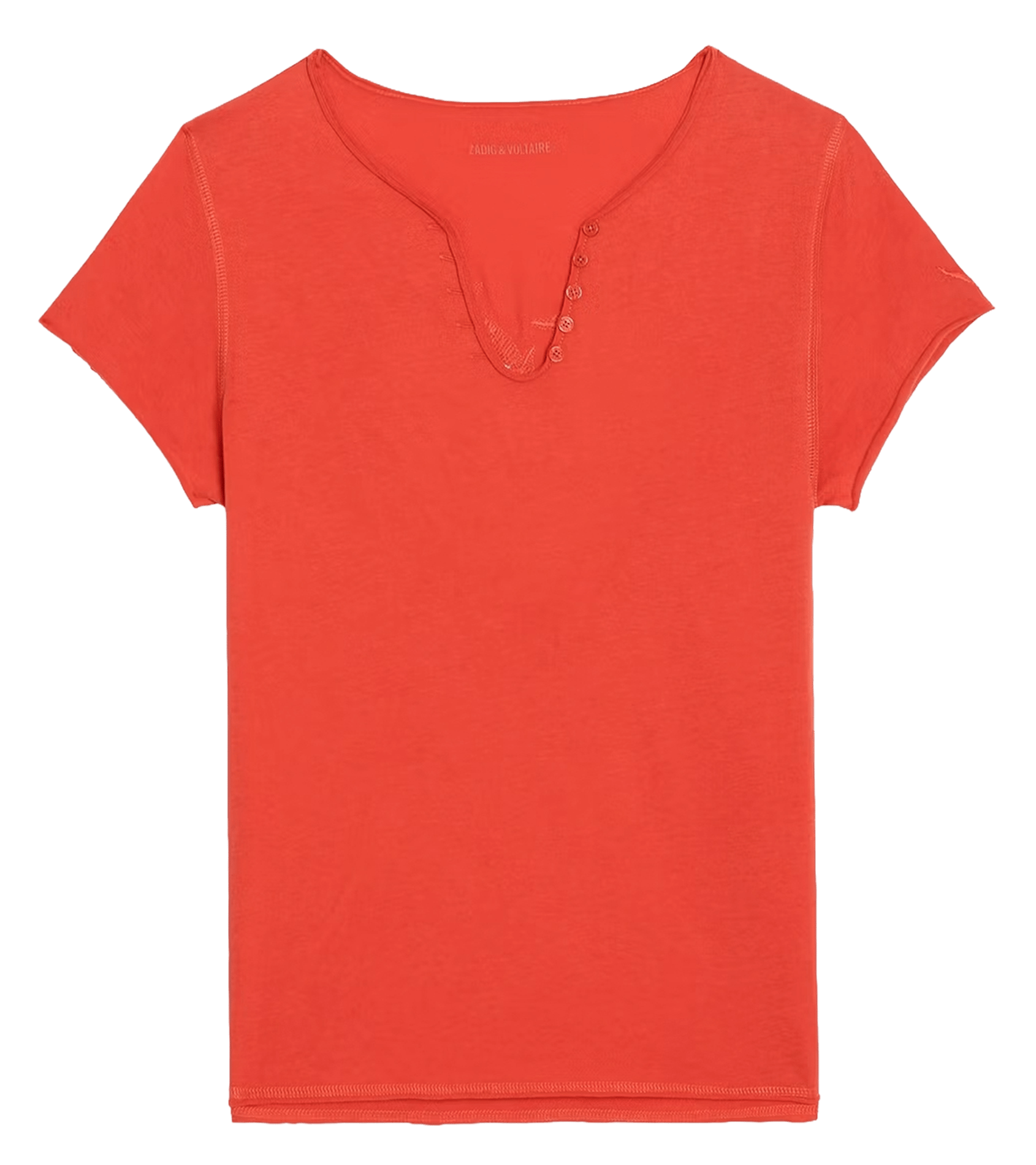 Tee-shirt col tunisien en coton tunisien ZADIG&VOLTAIRE Orange