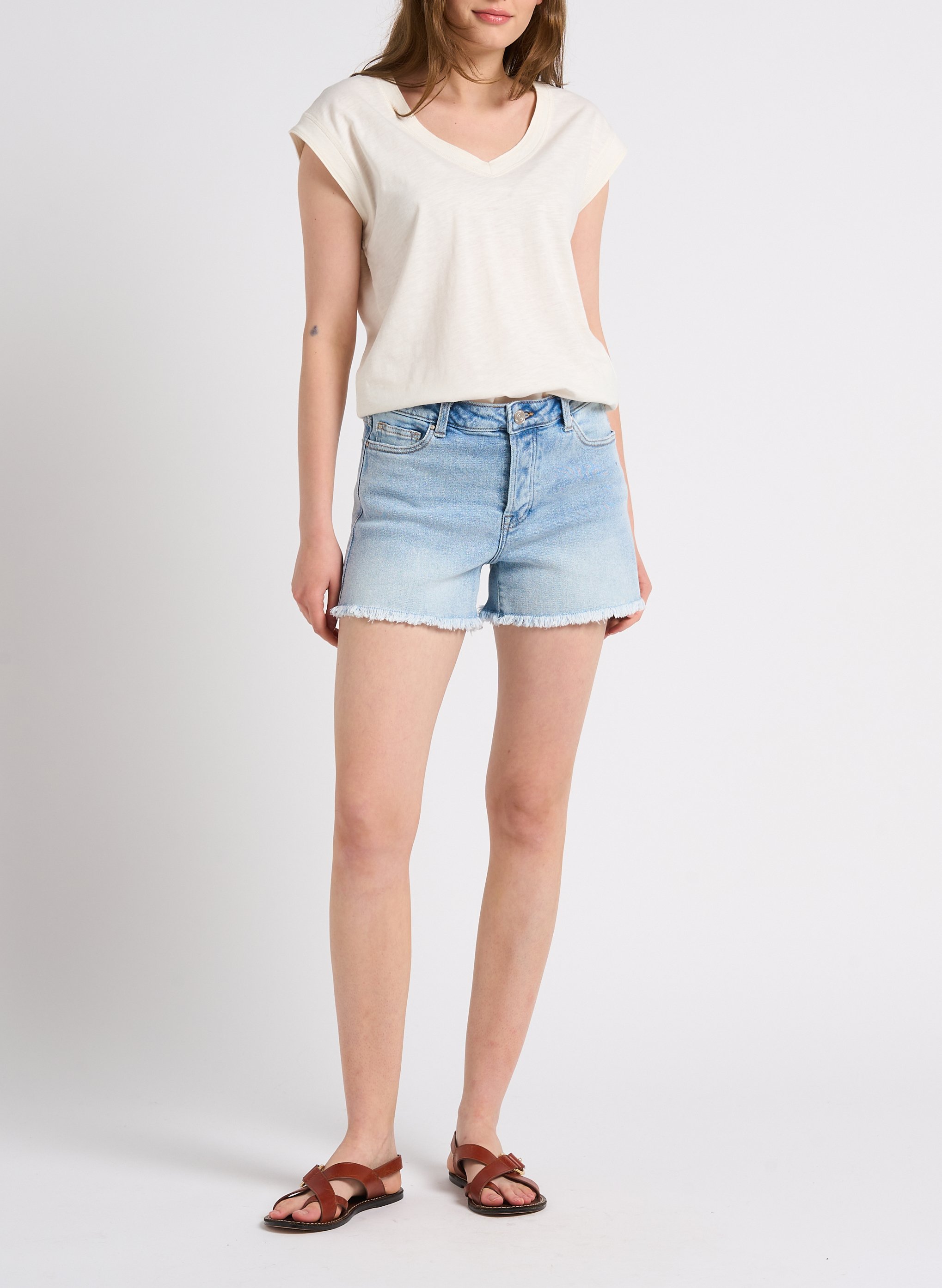 Débardeur chiné en coton delya Beige