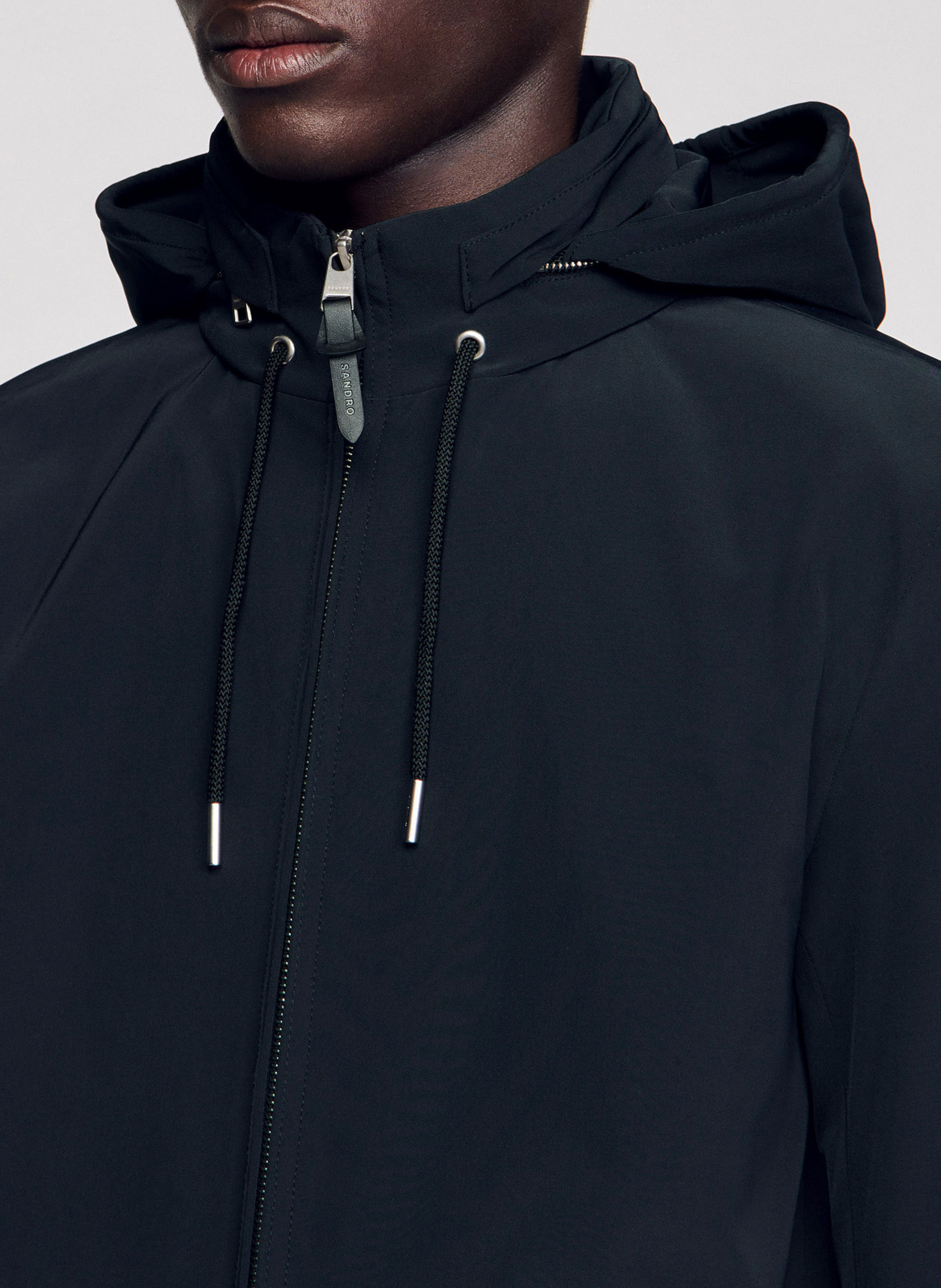 Blouson zippé à capuche SANDRO Bleu