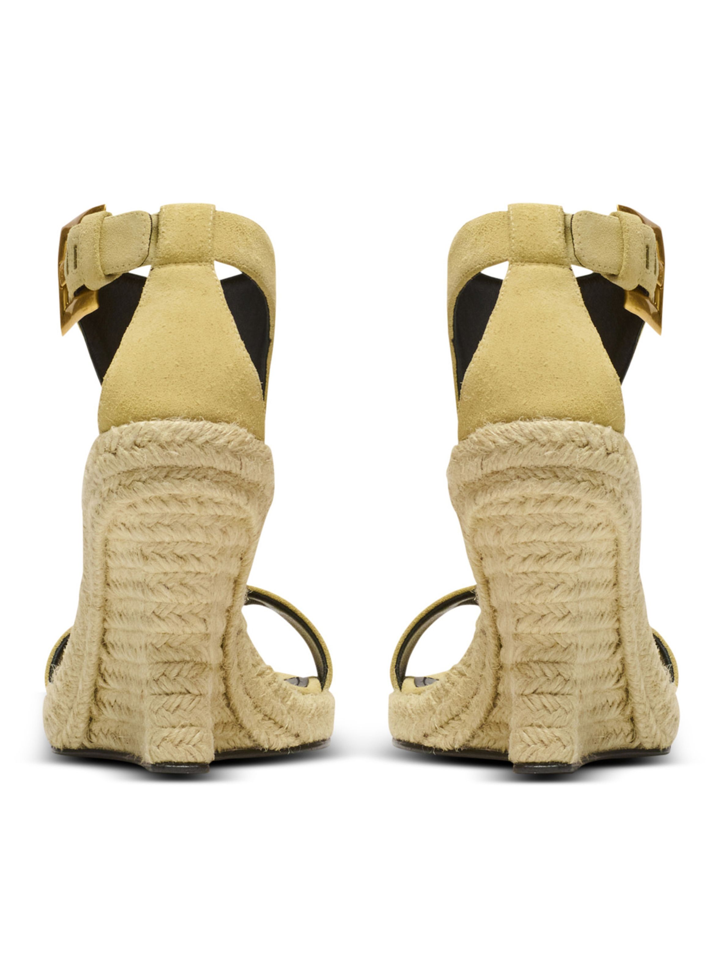 Espadrilles compensées anthem en daim BALMAIN Beige