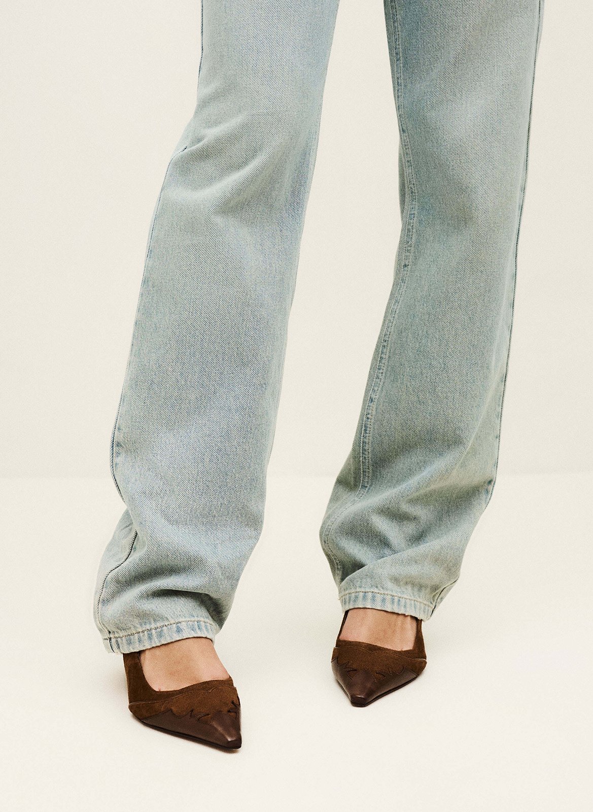 Escarpins pointus à talons en cuir casta BA&SH Marron