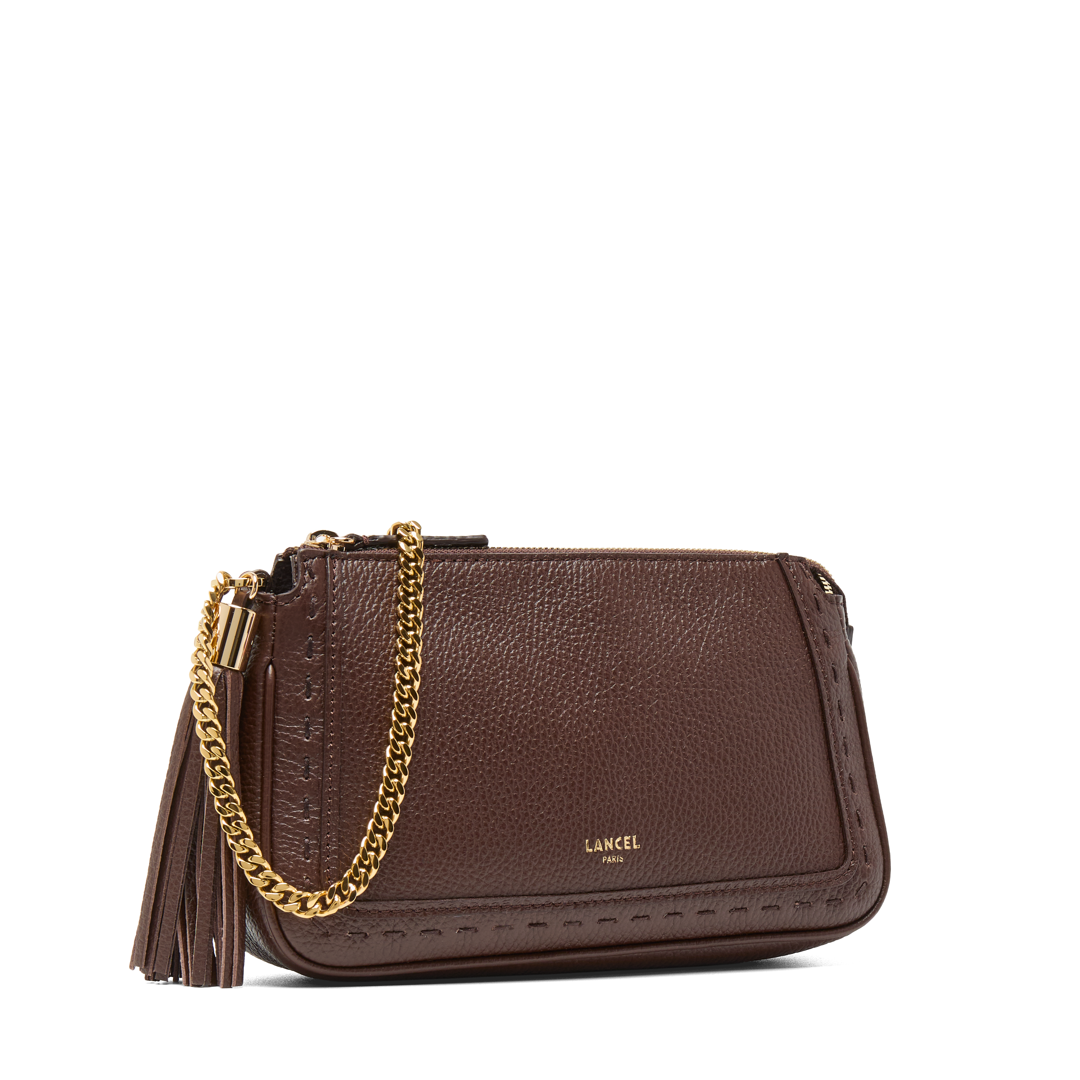 Pochette chaine premier flirt de lancel en cuir LANCEL Marron