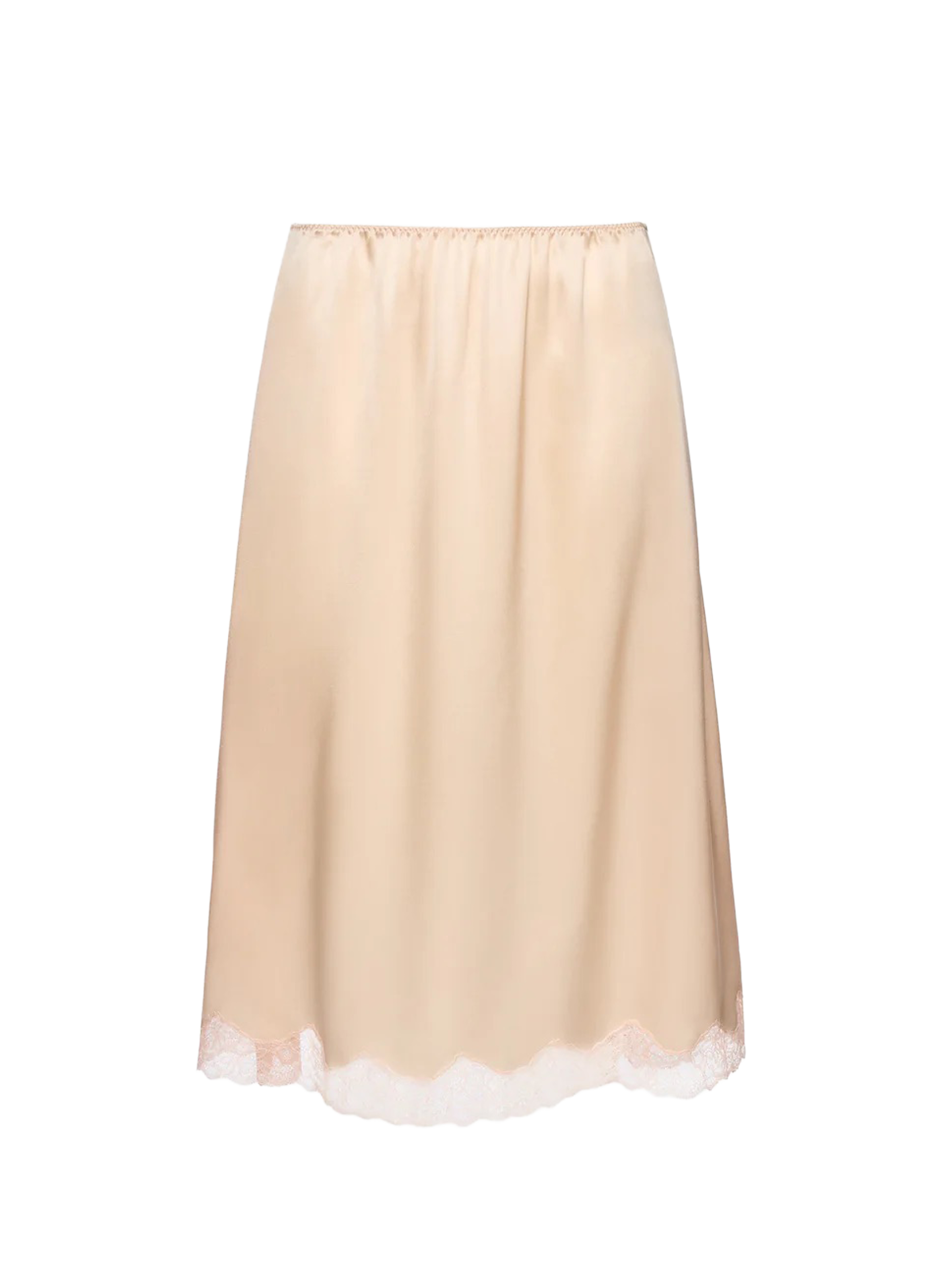 Jupe midi satinée bords dentelle en soie  MAGDA BUTRYM Orange