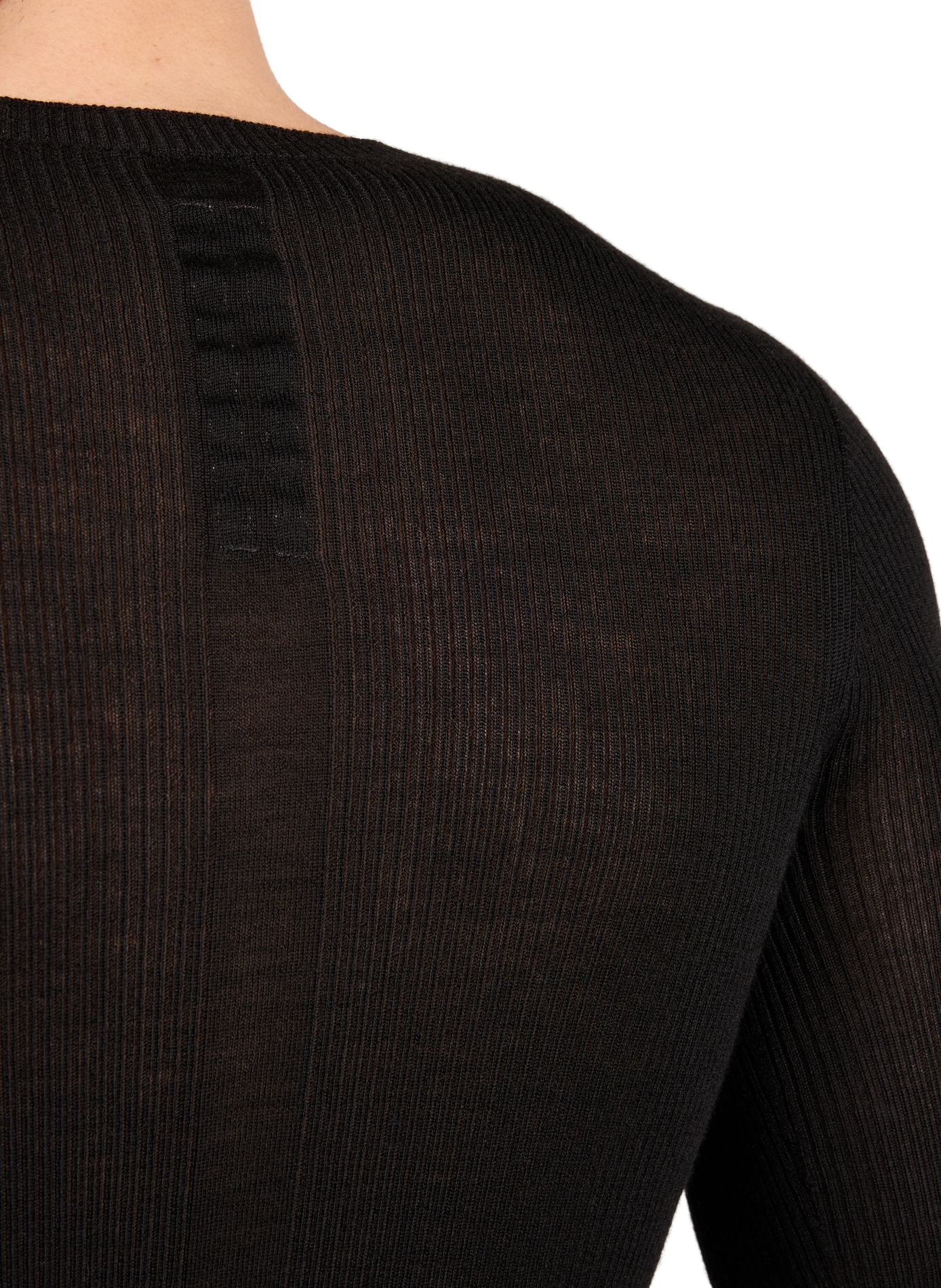 T-shirt manches longues ajusté en coton RICK OWENS Noir