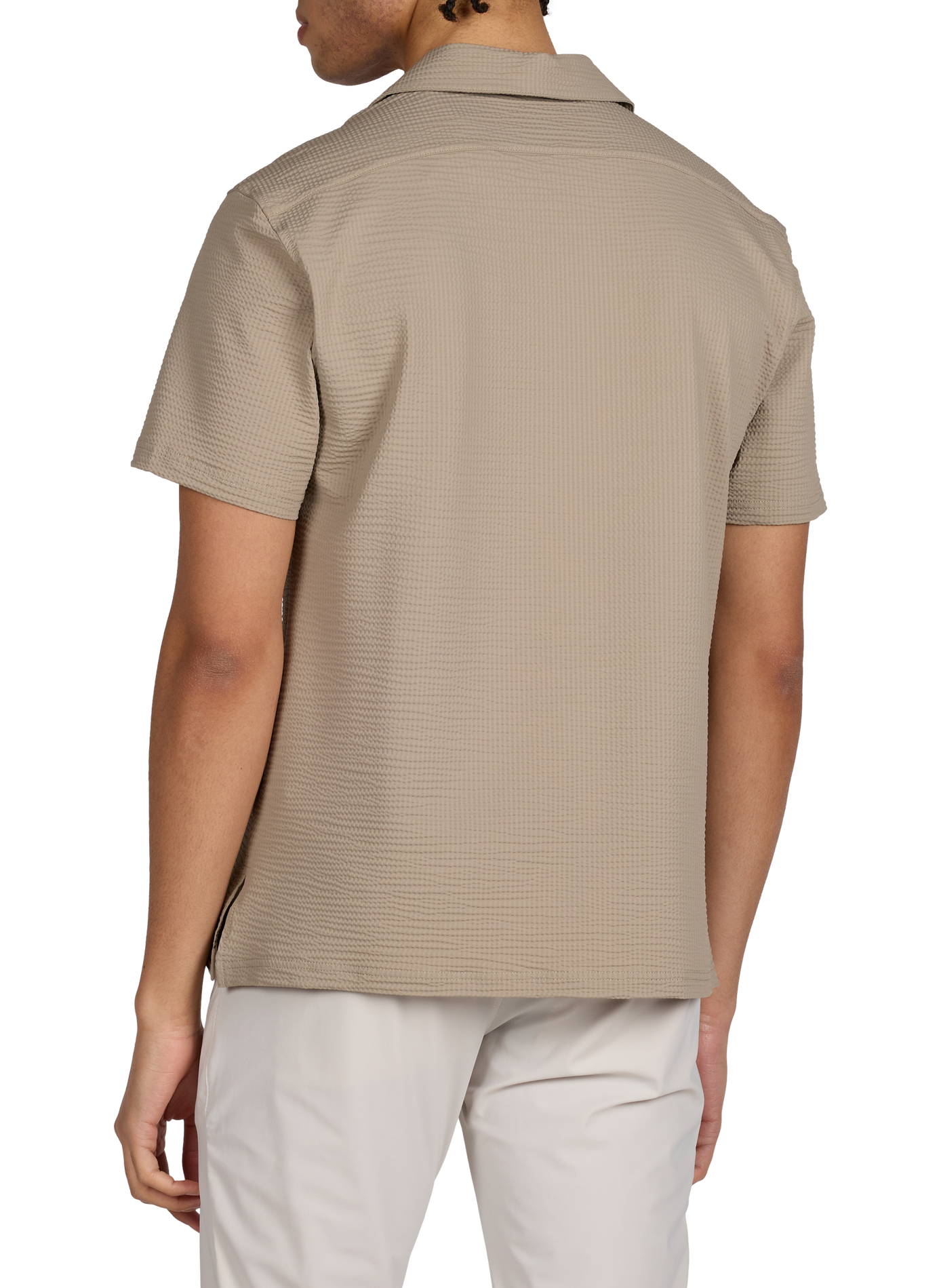 Chemise col tailleur à manches courtes 1789 CALA Beige