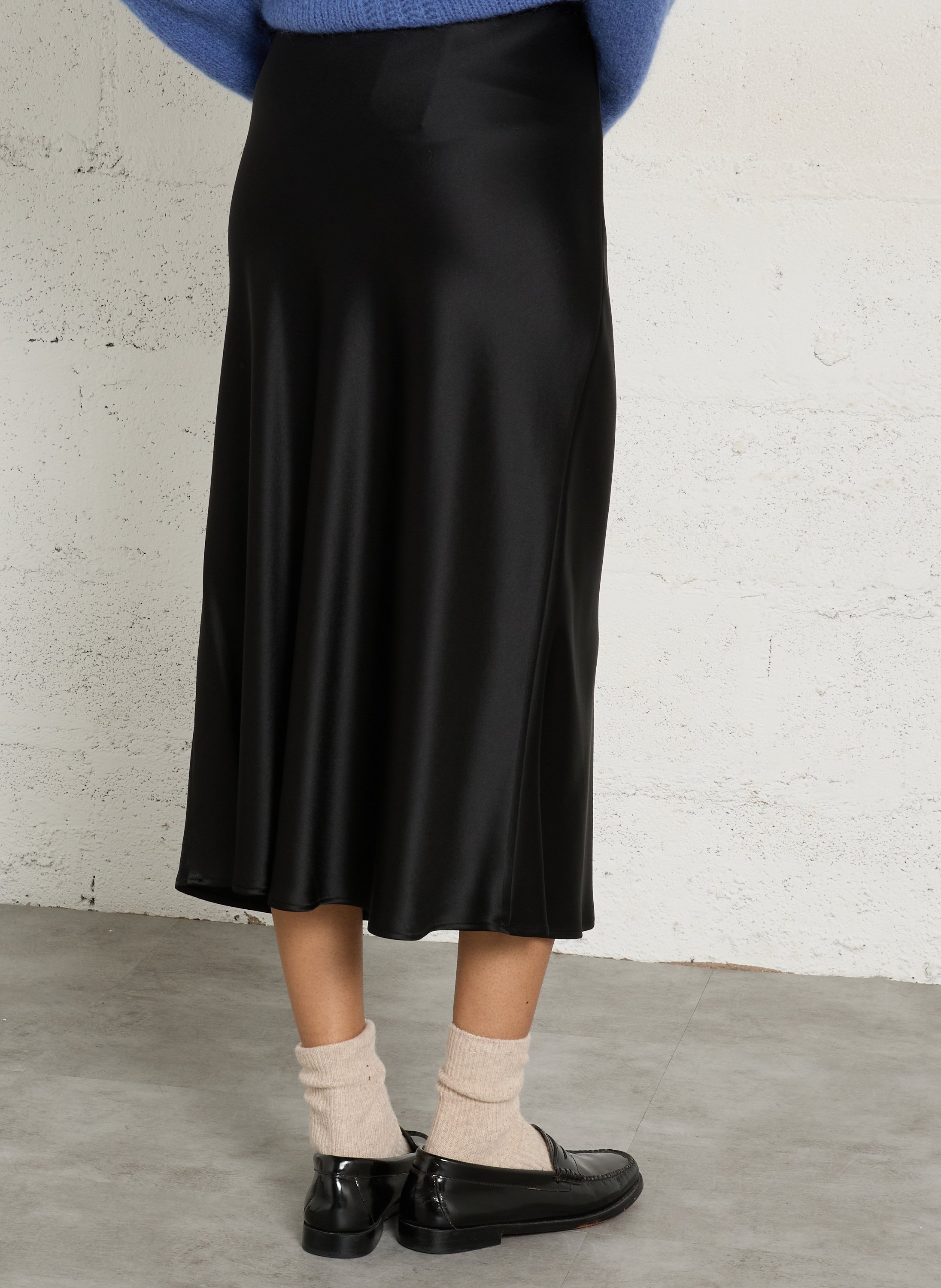 Jupe midi satinée odile MAISON 123 Noir