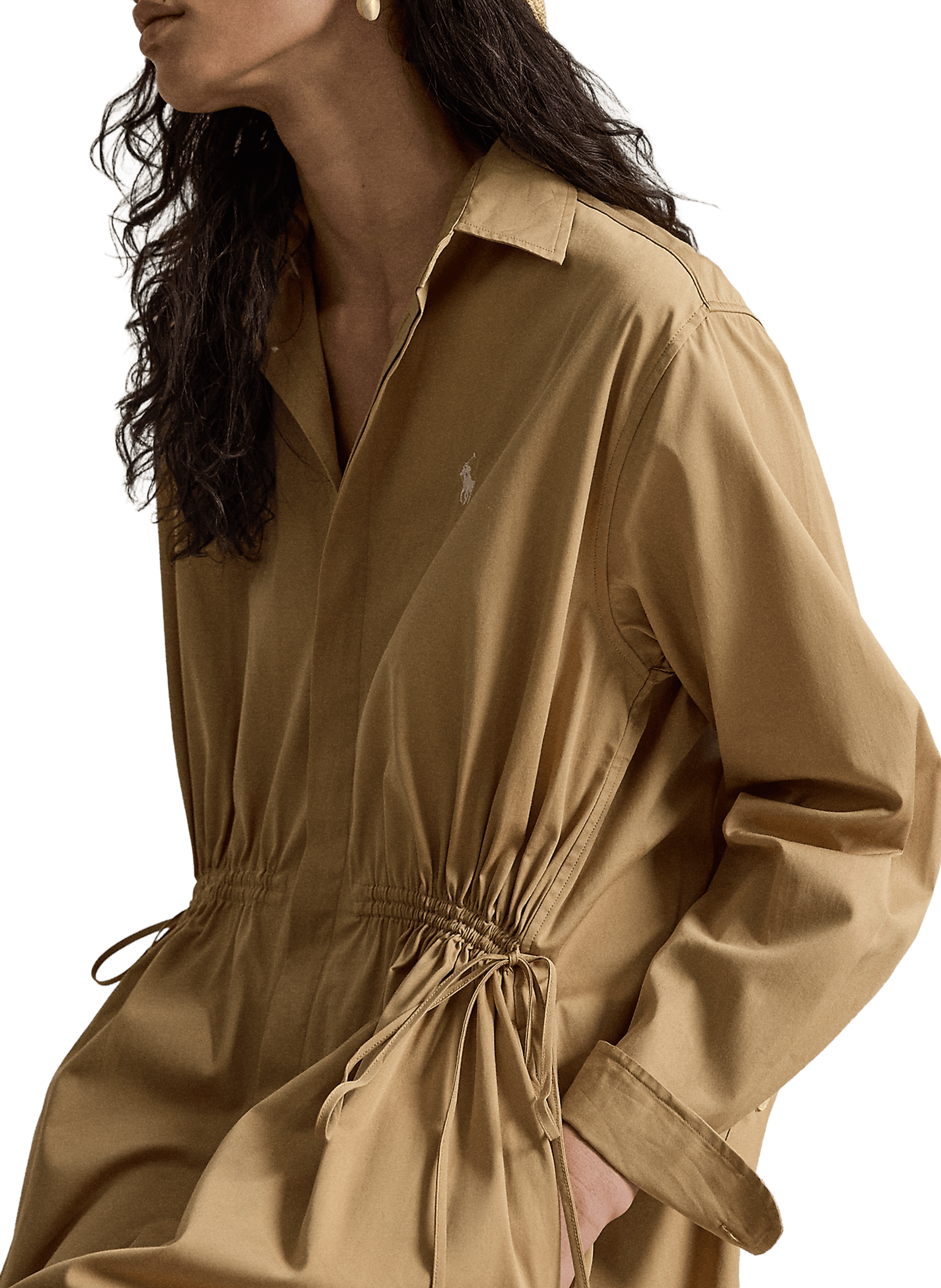 Korte katoenen overhemdjurk POLO RALPH LAUREN Beige