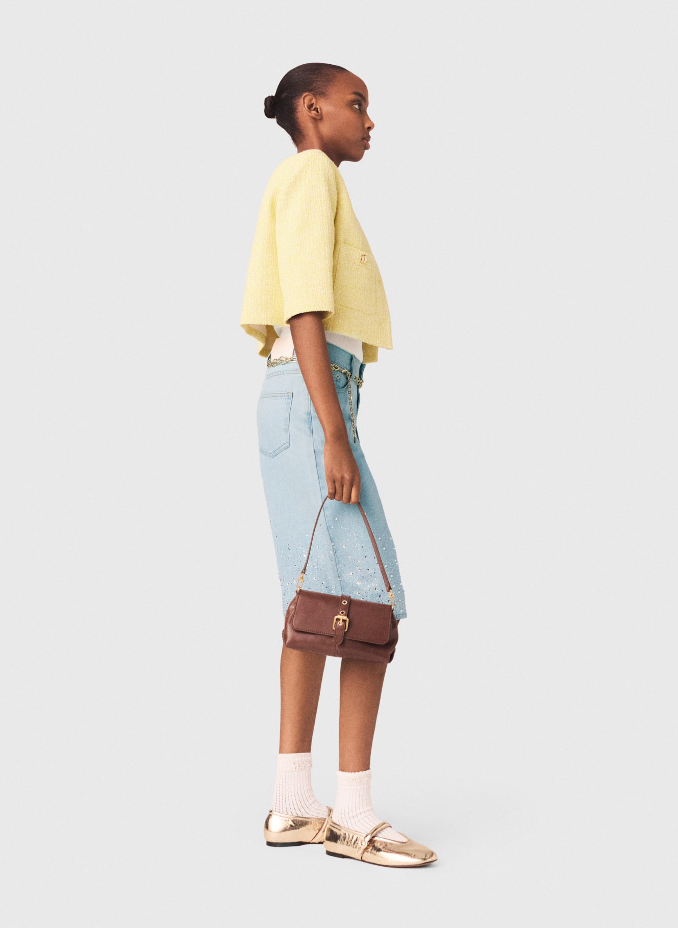 Veste courte en tweed MAJE Jaune