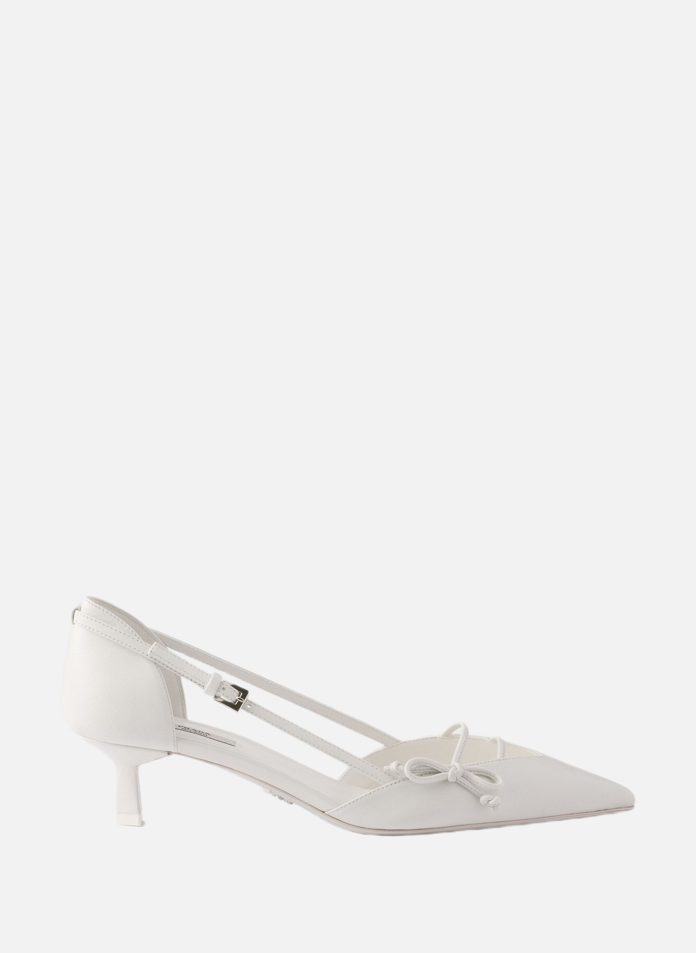 Escarpins en cuir à côtés ouverts PRADA Blanc