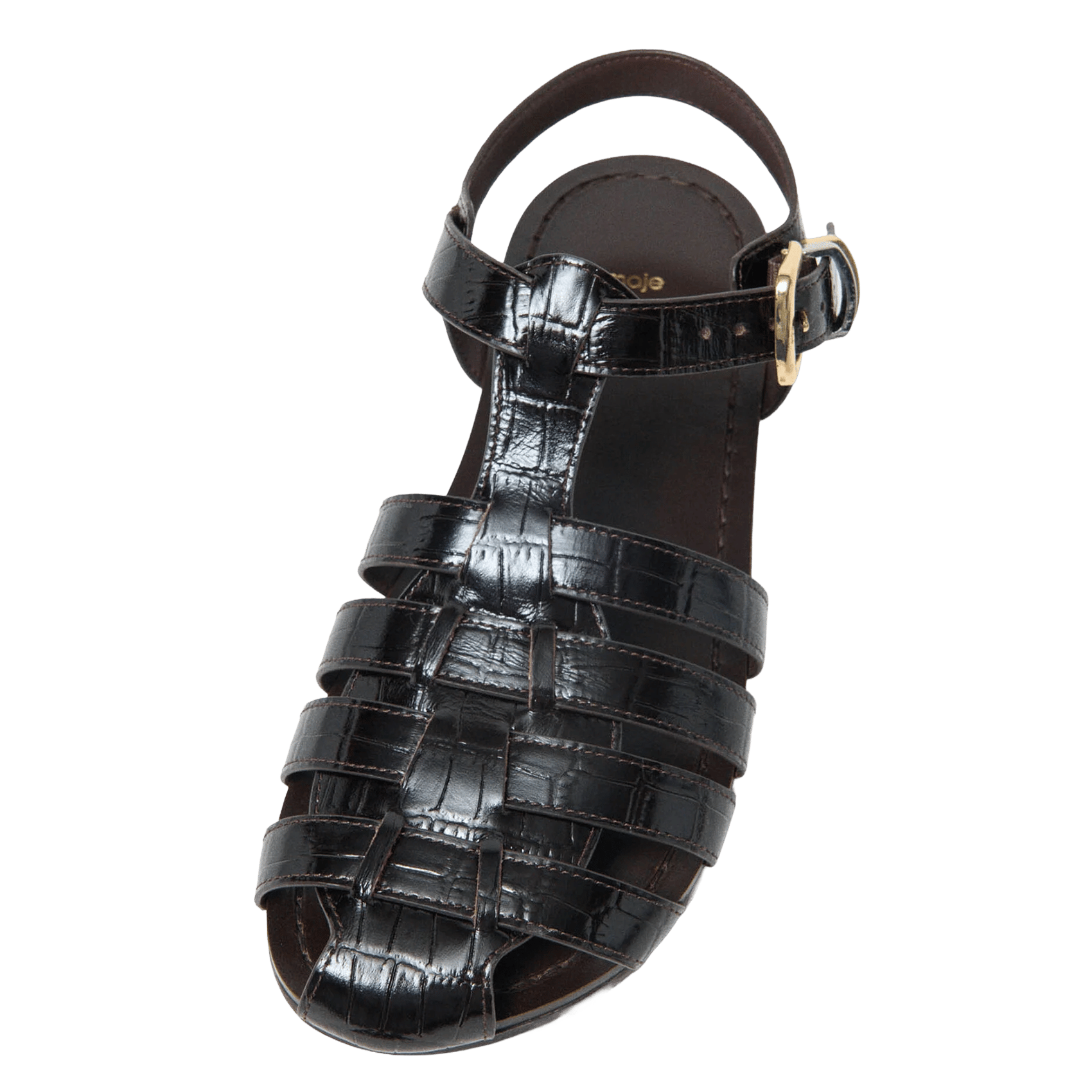 Sandales plates en cuir MAJE Marron