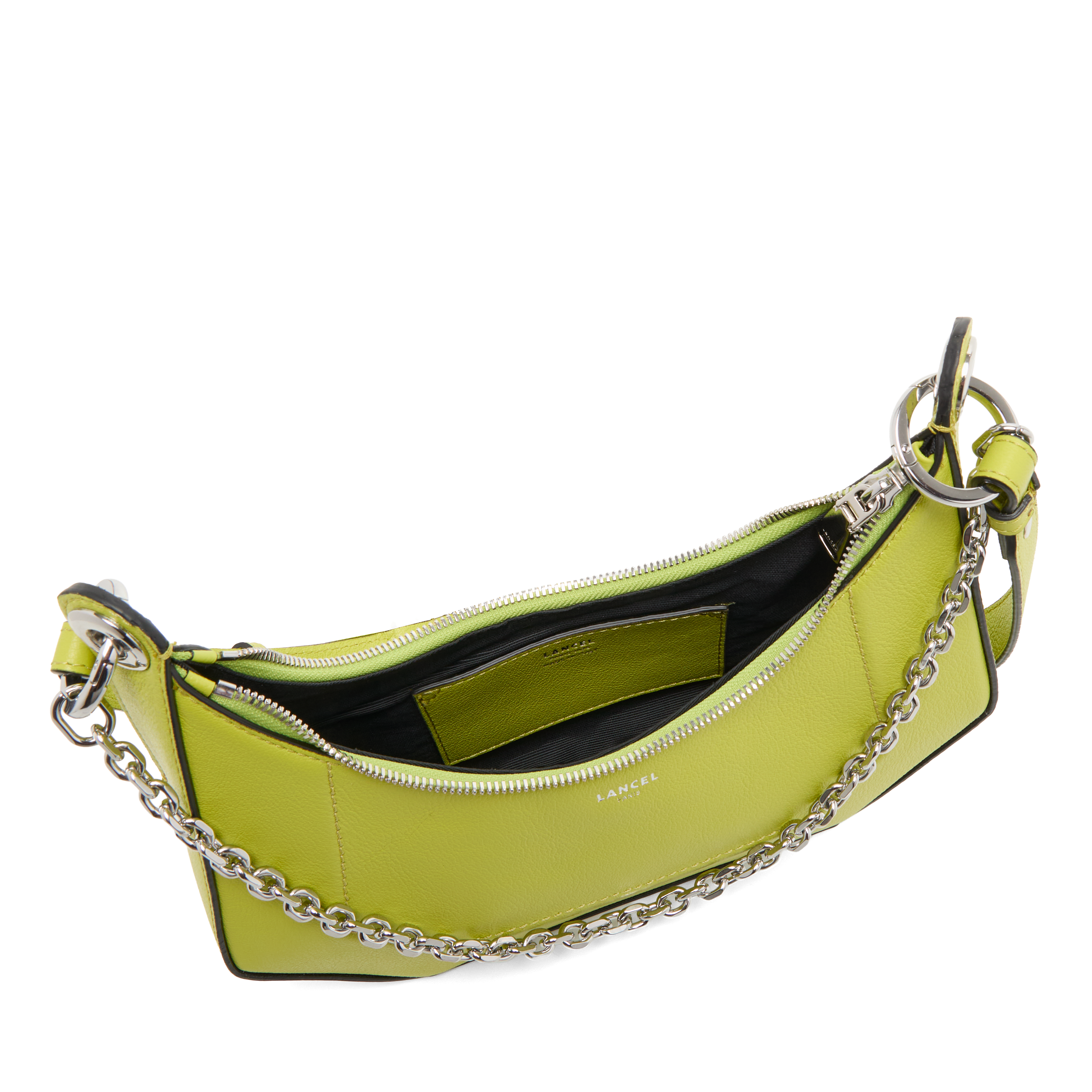 Sac zippé m double porté croisette de lancel en cuir LANCEL Vert