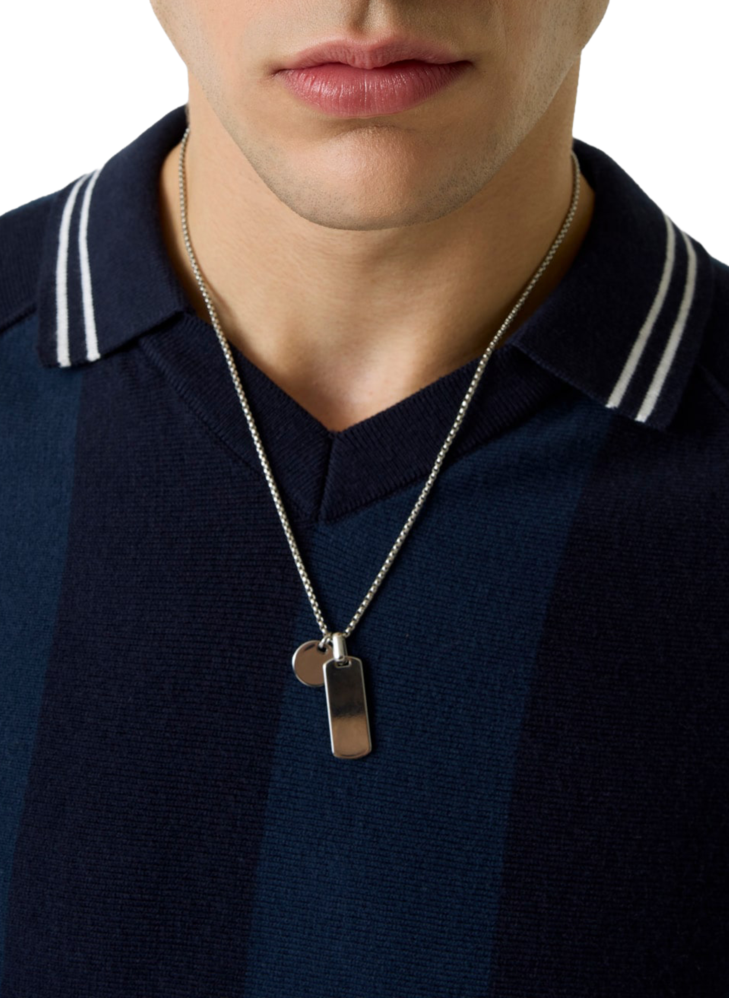 Striped short-sleeved polo in blended cotton GUESS Blue