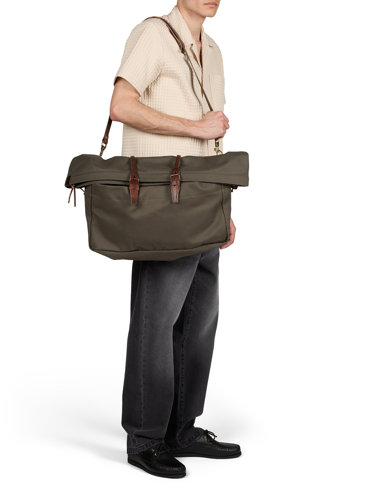 Chemise Germain gaufrée en coton MAISON LABICHE Beige