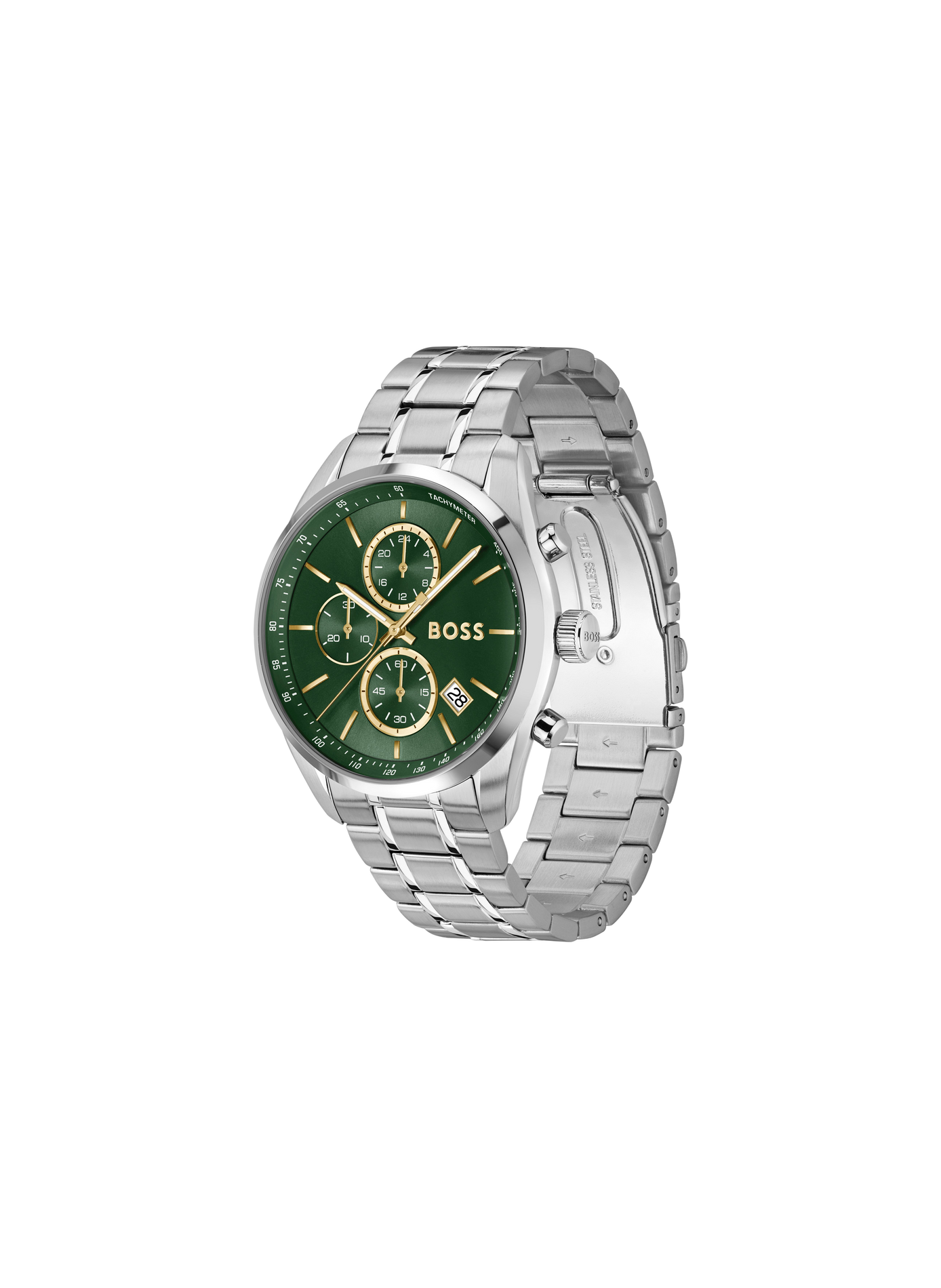 Montre quartz Grand prix 44 en acier inoxydable BOSS MONTRES Vert