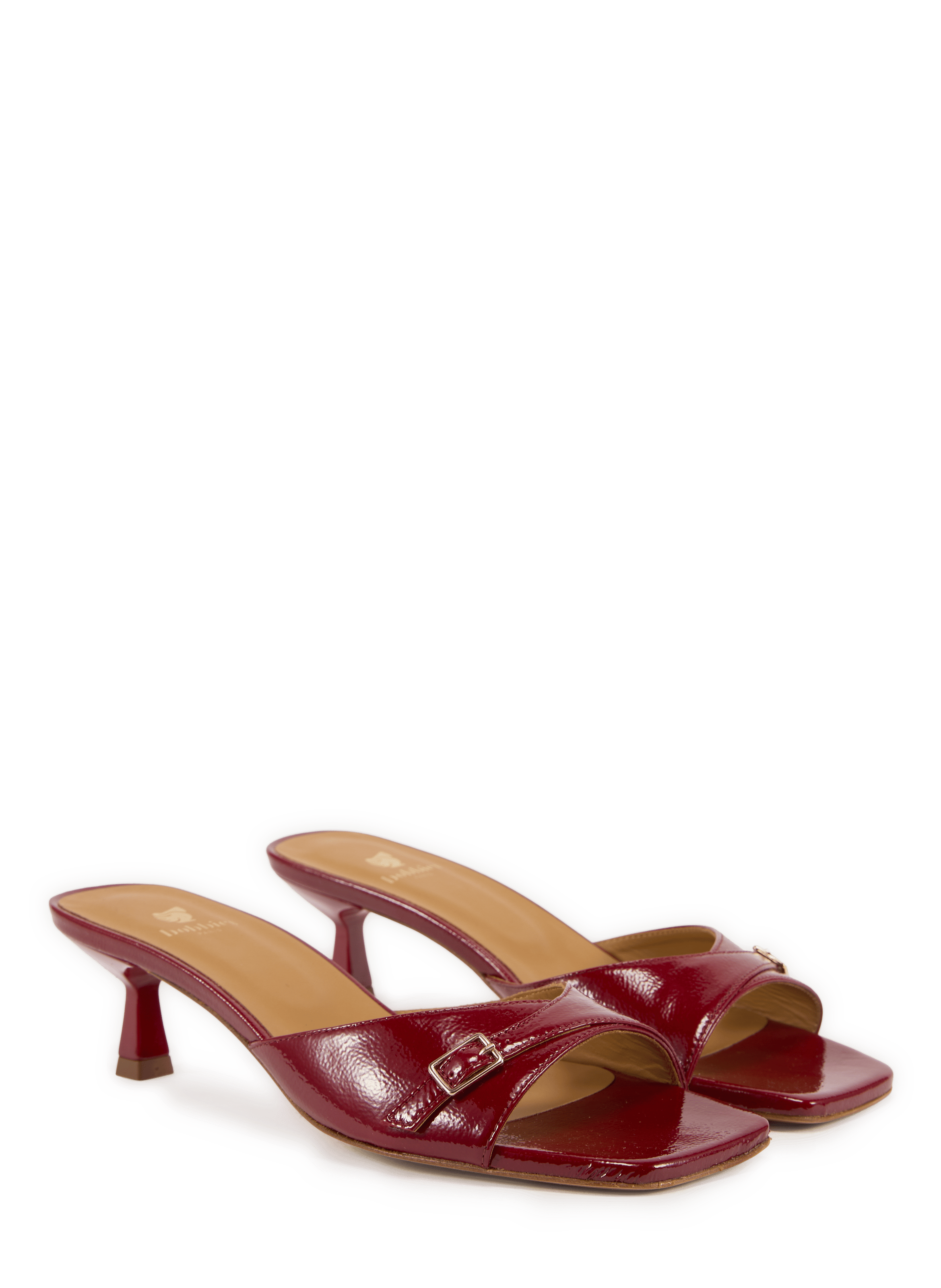 June patent leather heel mules BOBBIES Red