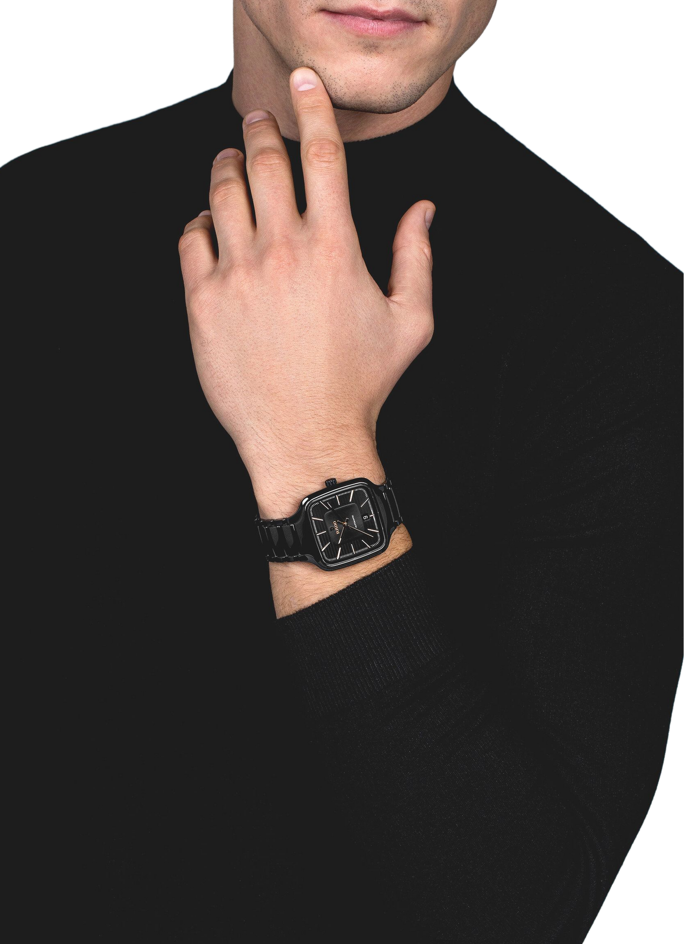 Montre automatique True Square en céramique RADO Noir