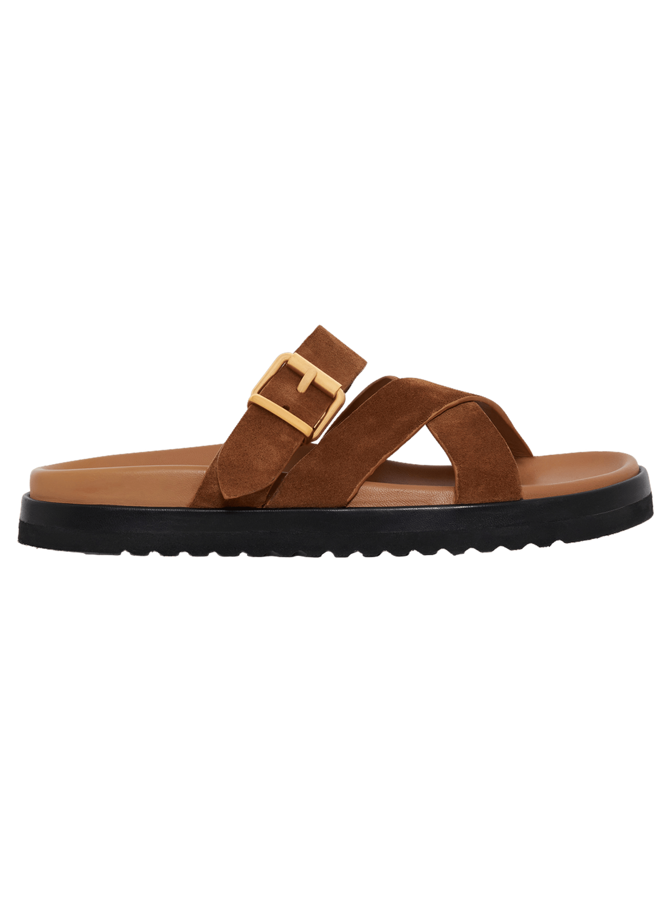 Sandales en cuir velours à semelle crantée - jean GERARD DAREL Marron