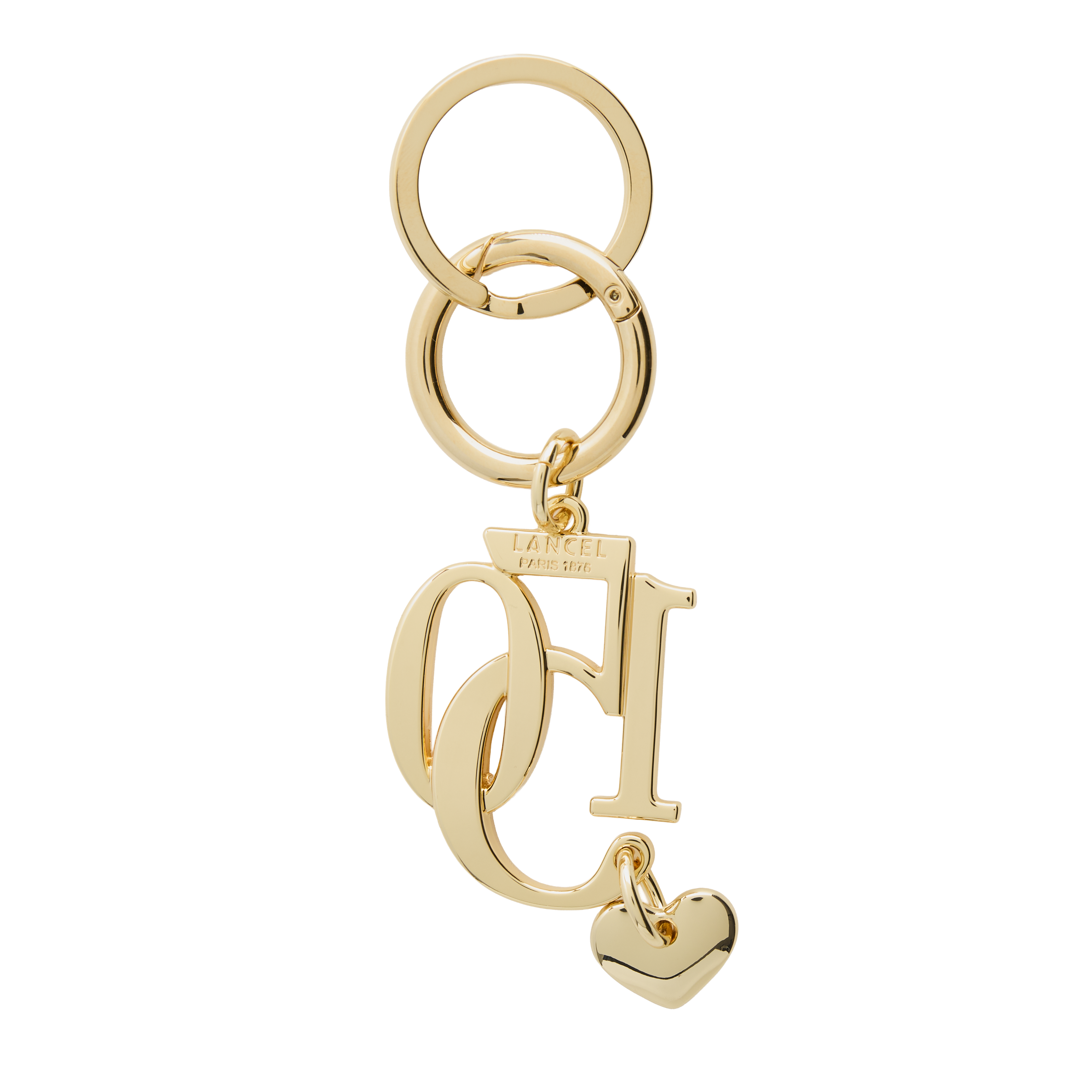 Sleutelhanger capsule 150 jaar van metaal LANCEL Goud