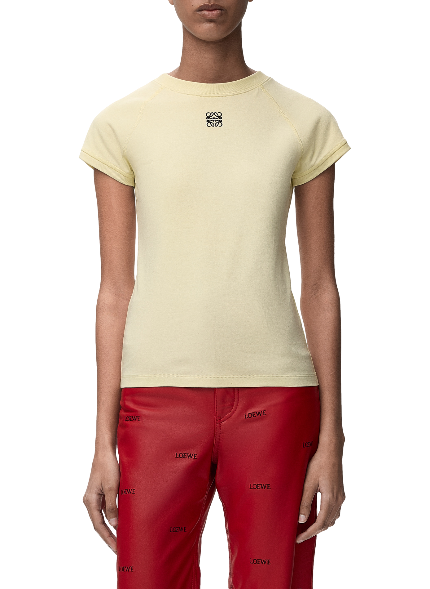 T-shirt ajusté en coton mélangé LOEWE Yellow