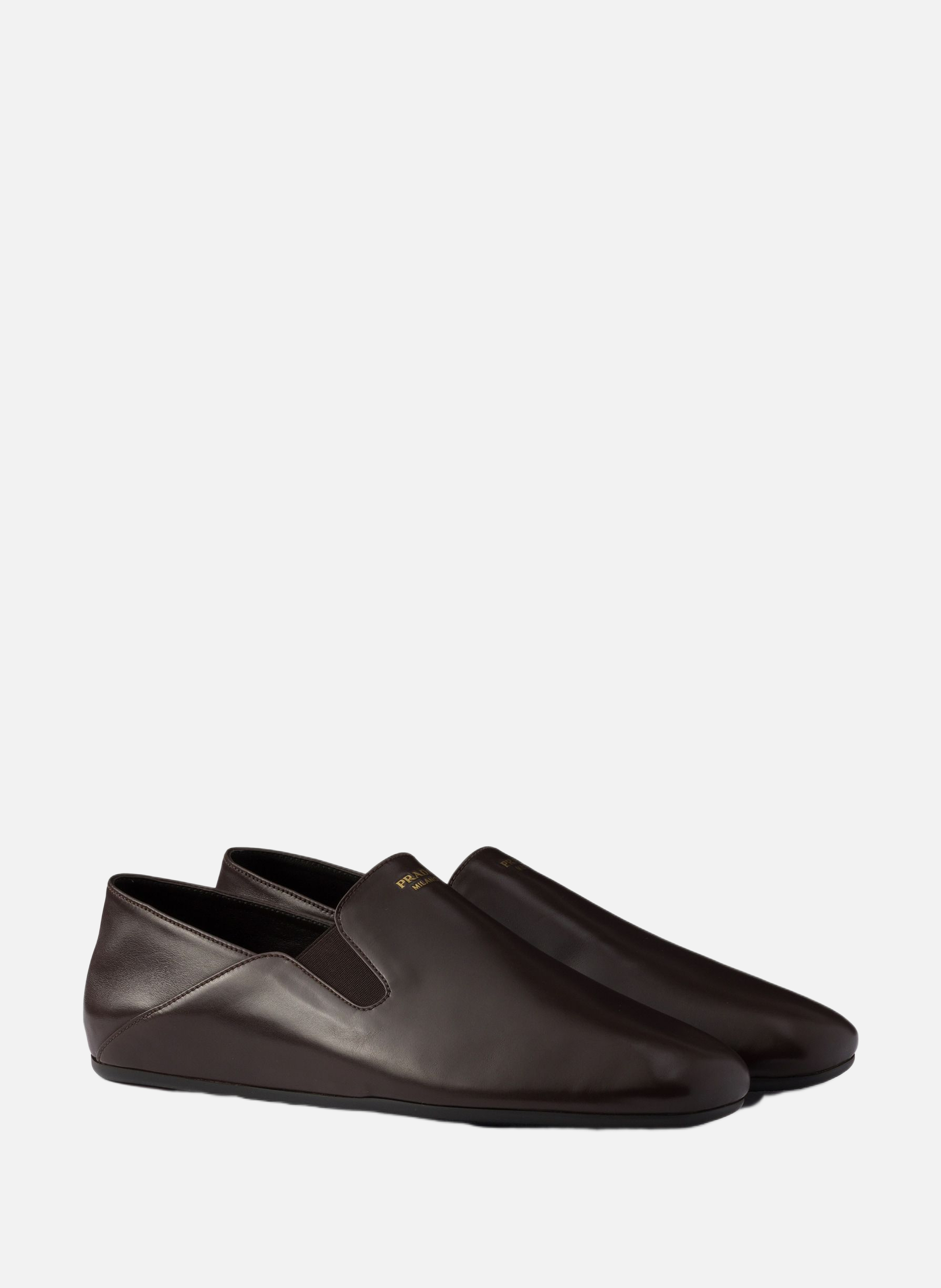 Mocassins en cuir PRADA Marron