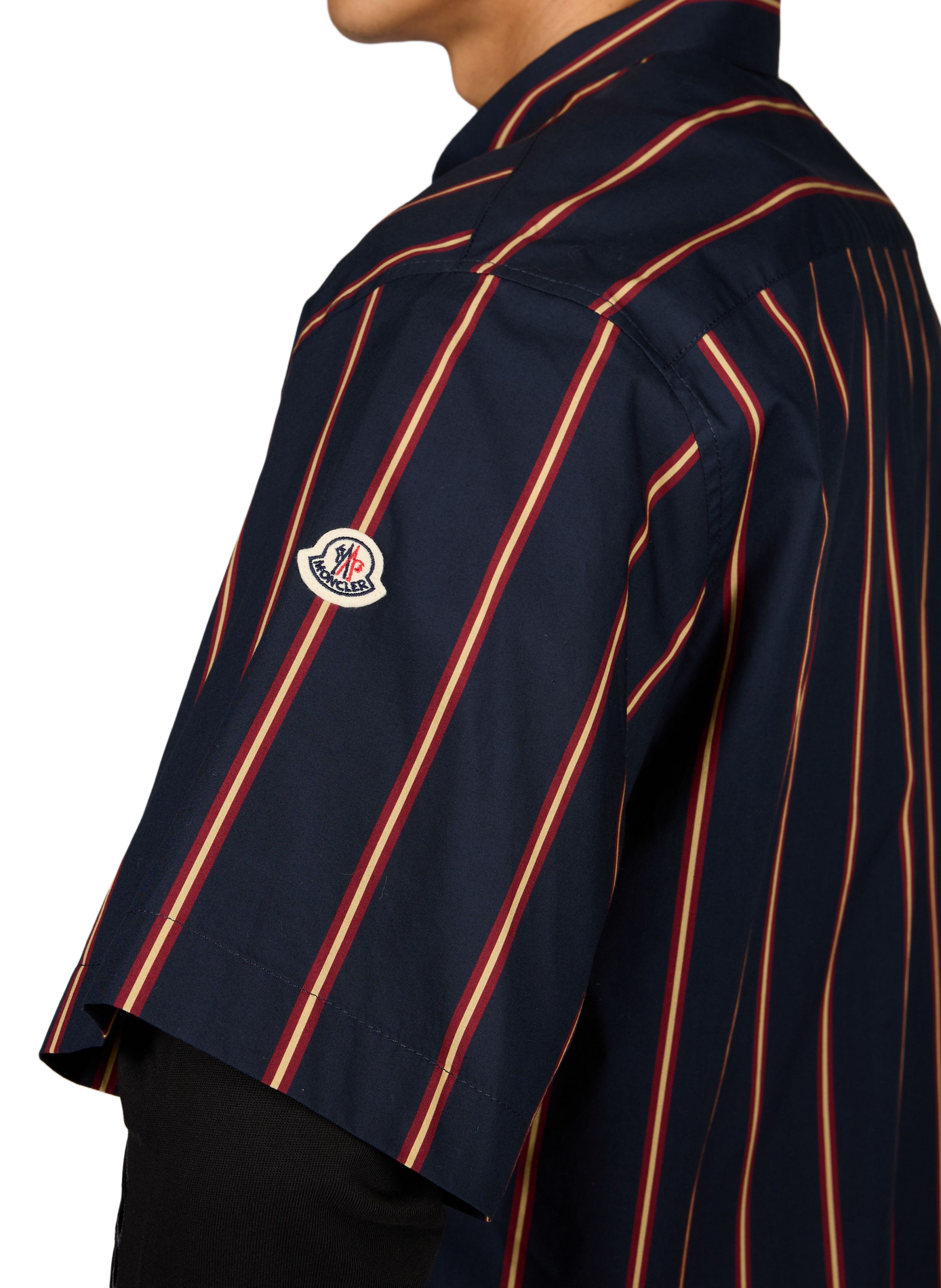 Short-sleeved striped cotton shirt MONCLER Multicolour