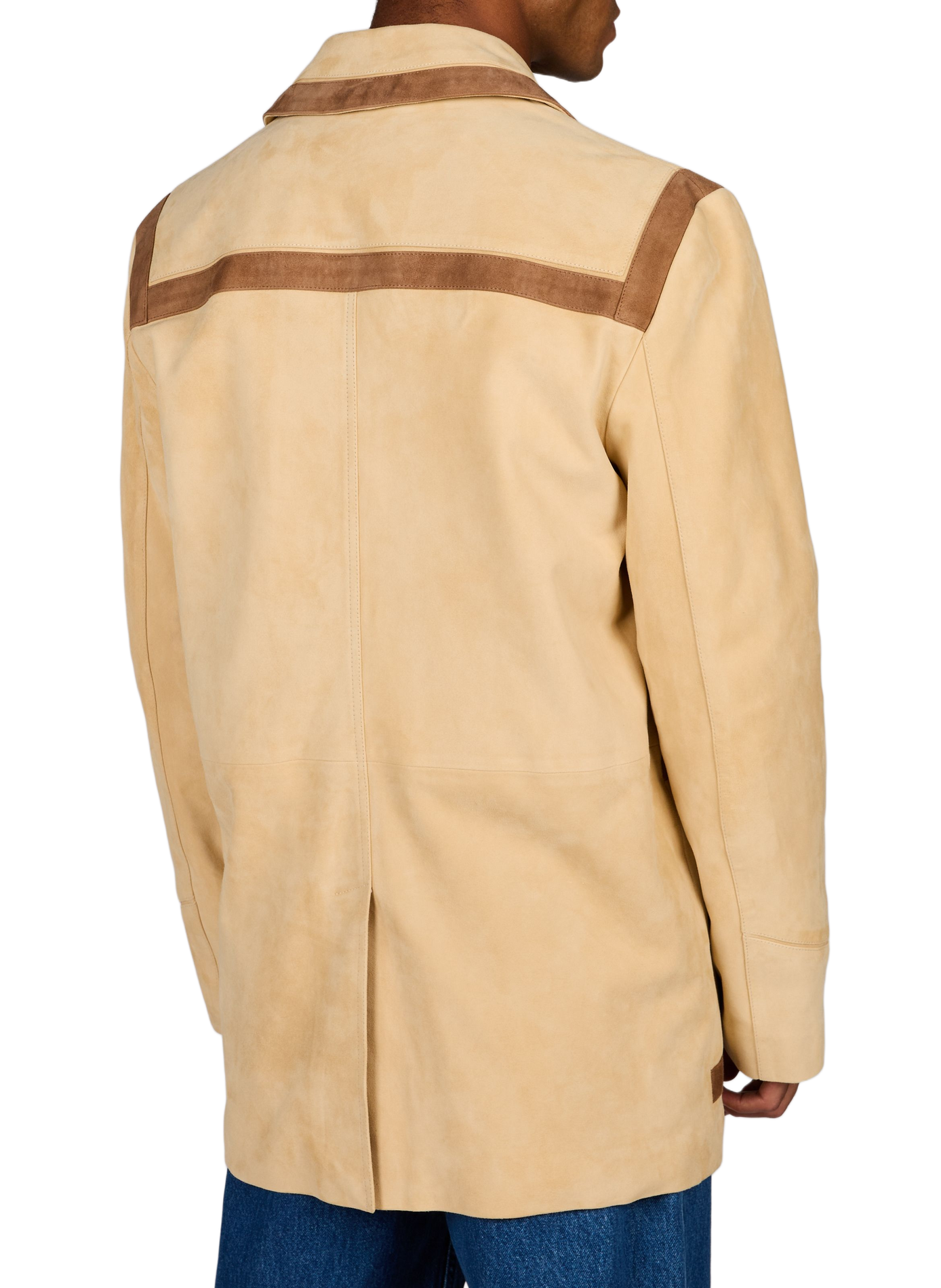 Veste blazer en cuir DROLE DE MONSIEUR Beige